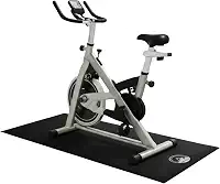 Tapete de bicicleta ergométrica – Tapete antiderrapante impermeável para ciclismo interno ou esteira – Tapete de treino multiuso com redução de ruído da Wakeman, preto
