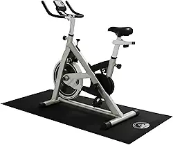 Tapete de bicicleta ergométrica – Tapete antiderrapante impermeável para ciclismo interno ou esteira – Tapete de treino multiuso com redução de ruído da Wakeman, preto