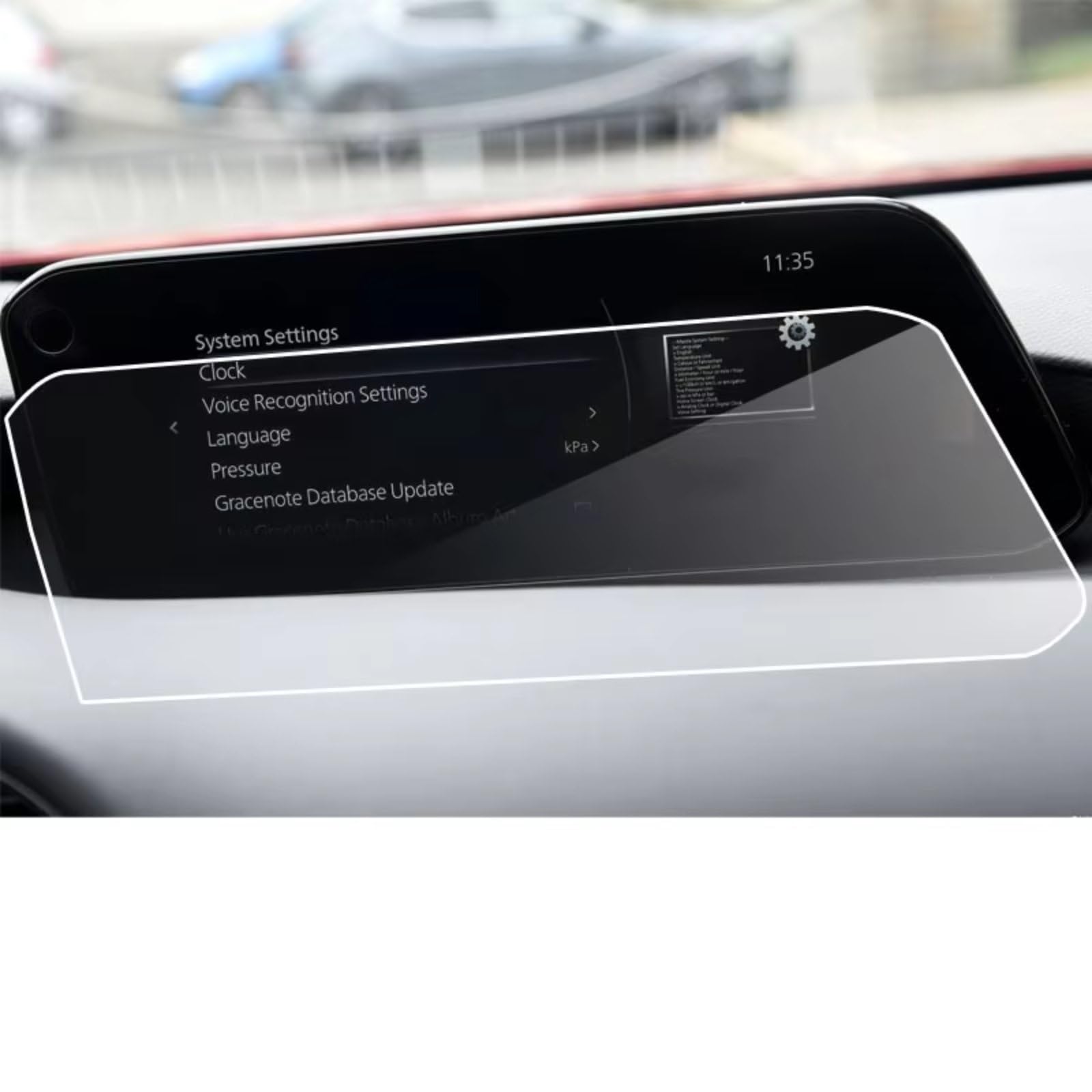 Verre trempé de protection haut de gamme écran navigation Mazda 3 8,8 - 6