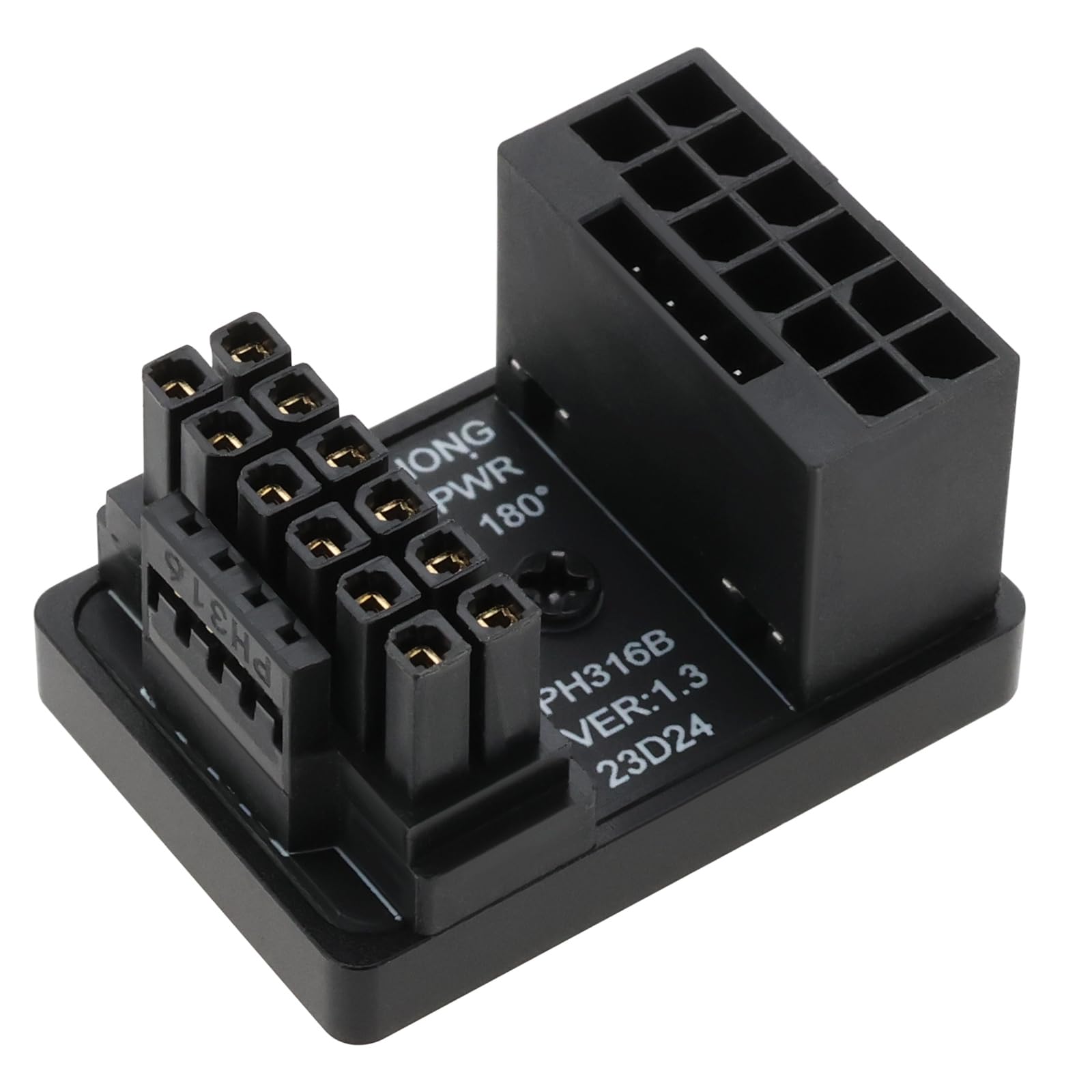 OTOTEC 1x 12VHPWR 12+4 Pin Power Adapter ATX 3.0 16 Pins GPU PCIe5.0 180 Degree Angle Power Adapter Connector 600W Compatible with RTX 4090 4080 4070Ti 3090Ti Graphic Card Type B