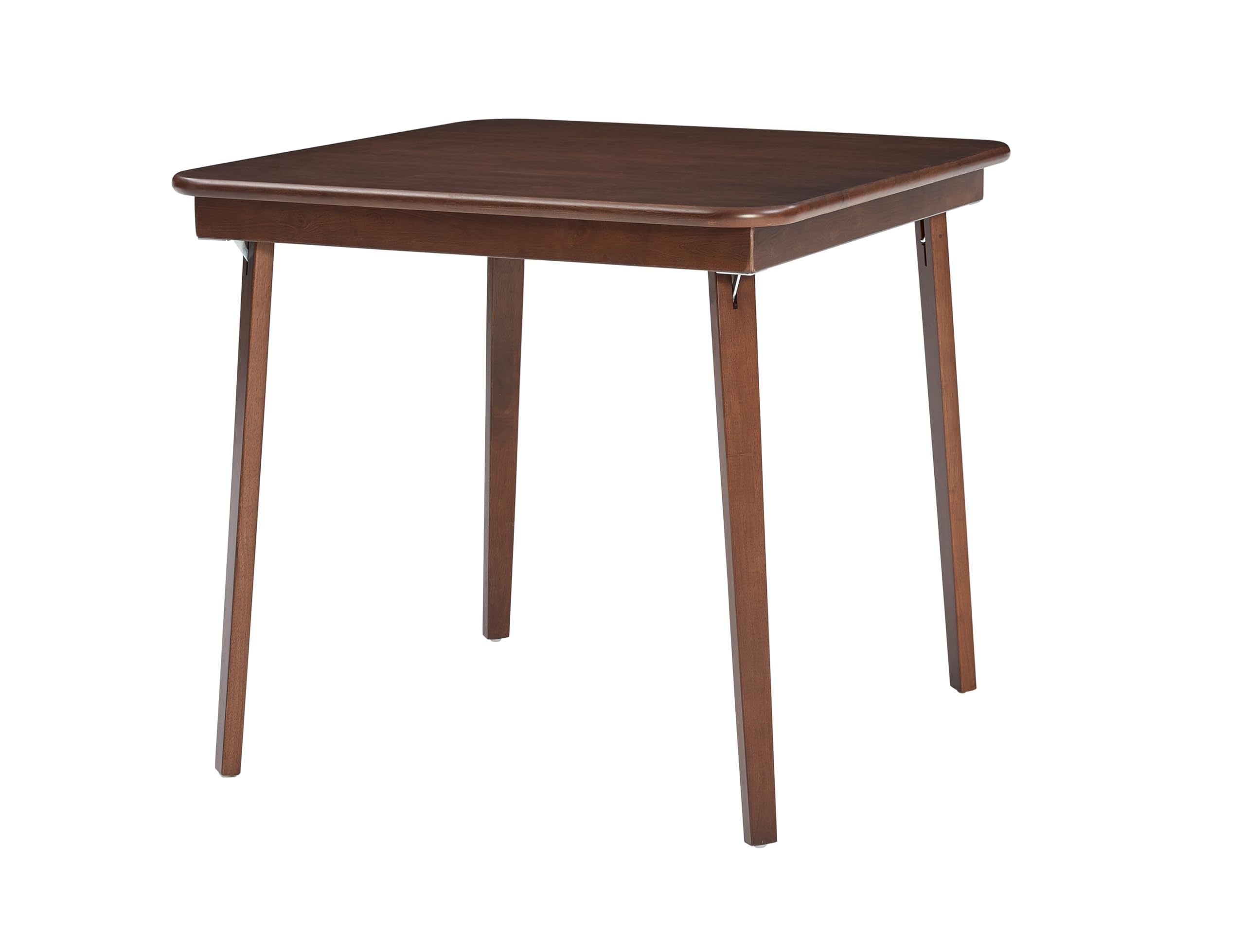 STAKMORE Straight Edge 32" Square Folding Card Table, Walnut Finish