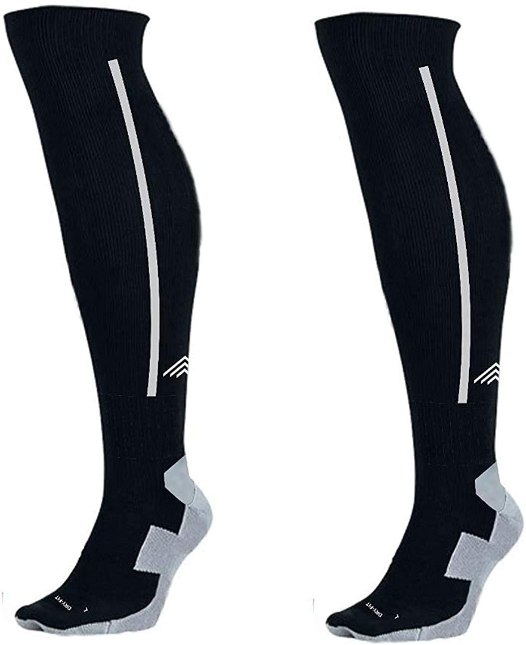 Just rider Unisex Cotton Sports Stockings for Football Soccer (Black with White)-image-48