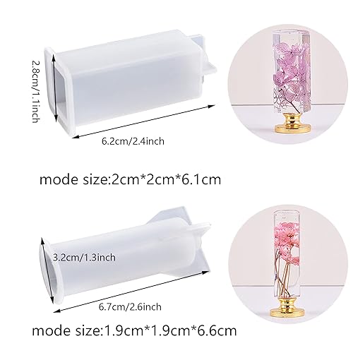 Miniatura 4 de Yayatty Moldes de mango de sellado de cera, 2 moldes de fundición de sello de cera y 5 sellos de sellado de cera, moldes de mango de silicona para