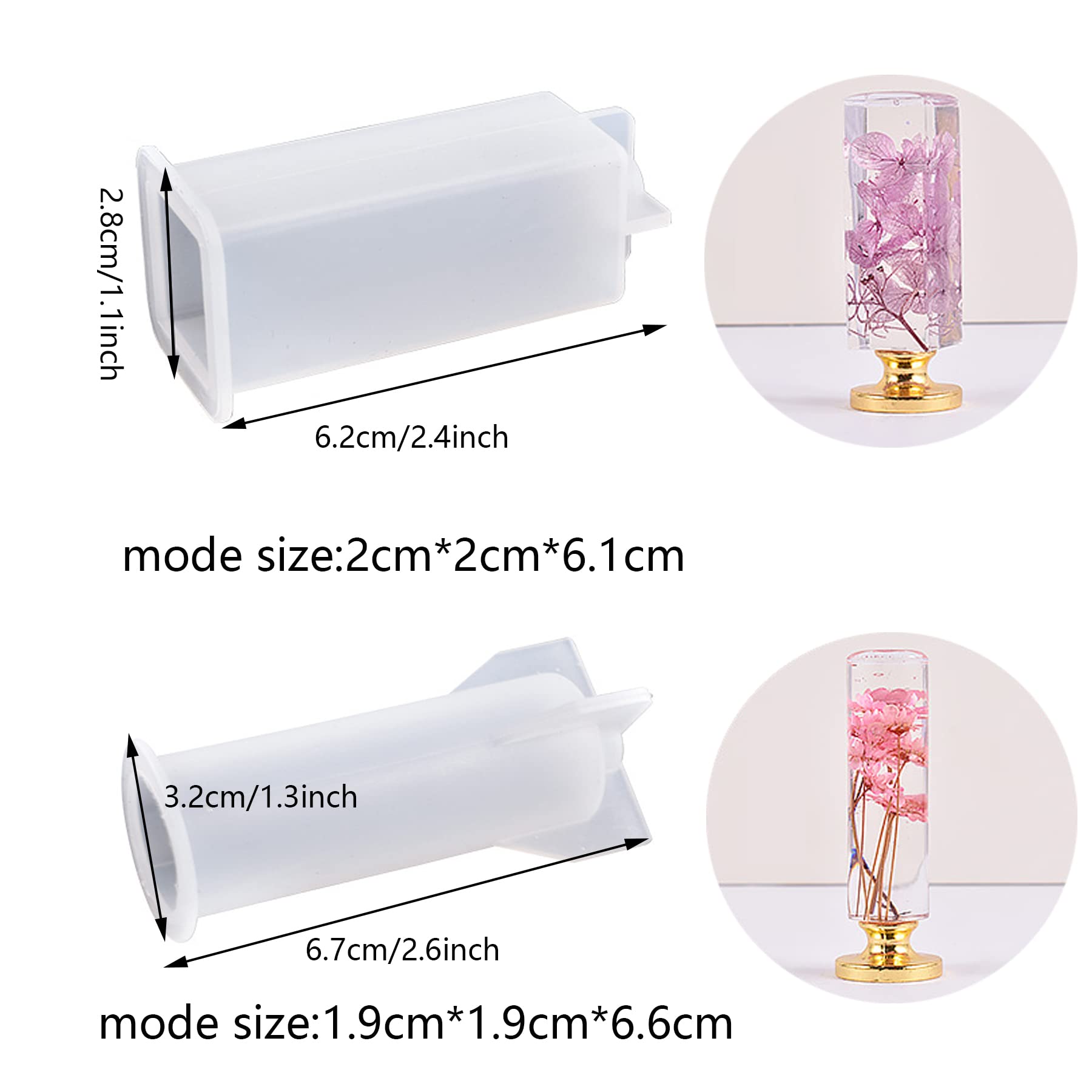 Yayatty Set Stampi In Silicone Per Manici Di Sigilli In Ceralacca - 2 Stampi + 5 Testine Timbro Per Resina, Fai Da Te
