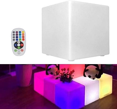 Miniatura 3 de Taburete de luz LED de color de 16 pulgadas, para exteriores, interiores, recargable, con control remoto, RGB que cambia de color, taburete de