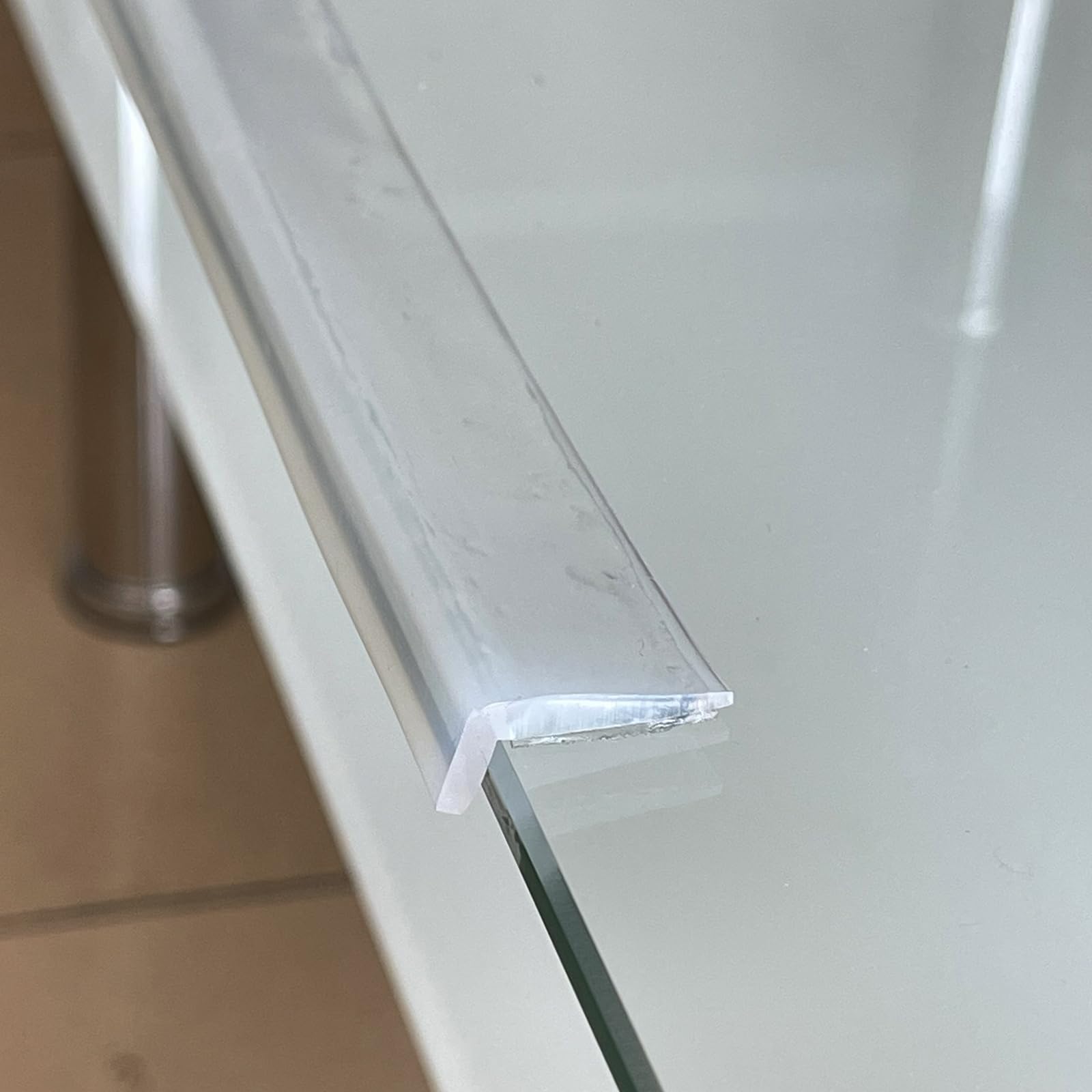 Angloria Edge Protector Silicone, Baby Proofing Corners Clear Guards, Pre-Tape Adhesive Soft for Kids Safety, Child Table Cabinets Furniture Bumper (3ft, 0.2x0.8in(Width))