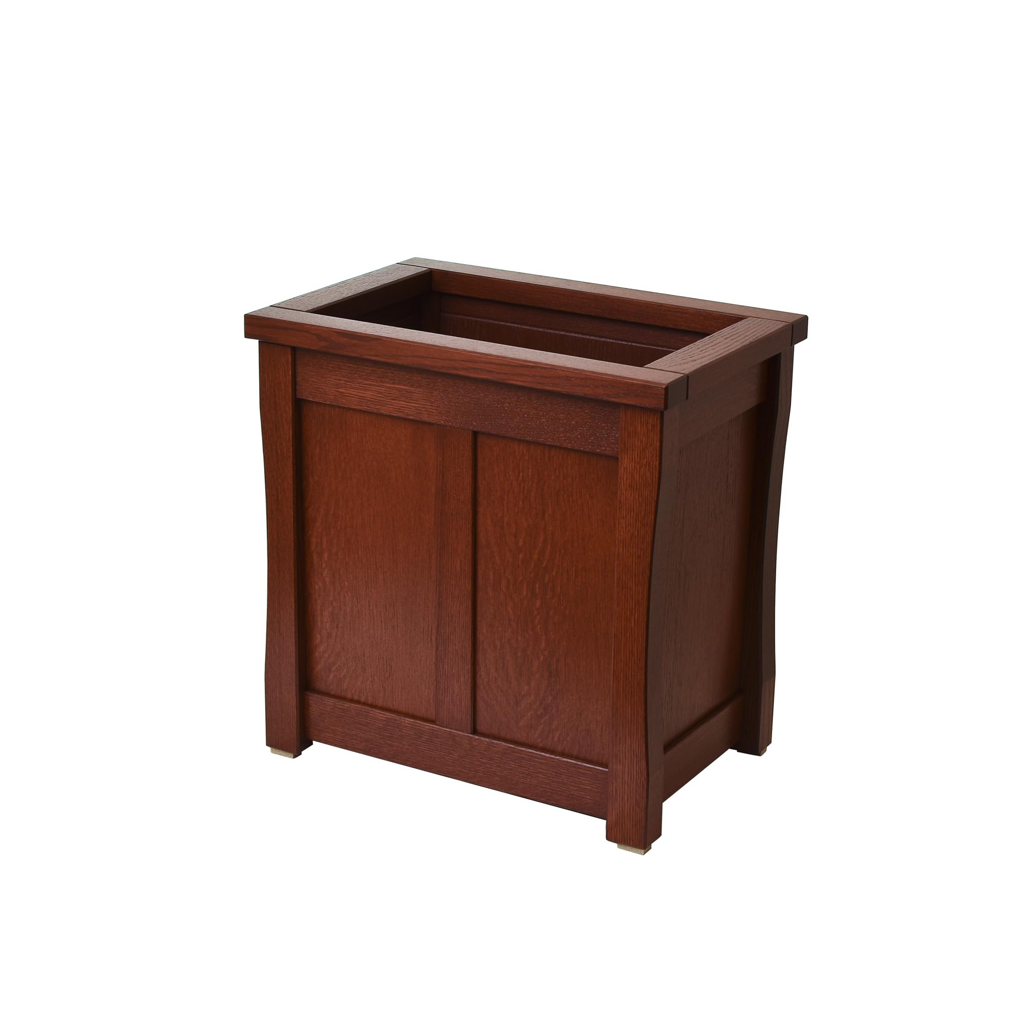 Large Wooden Trash can Mission Style Oak CQ-1-29 CQ-1-29 Brown