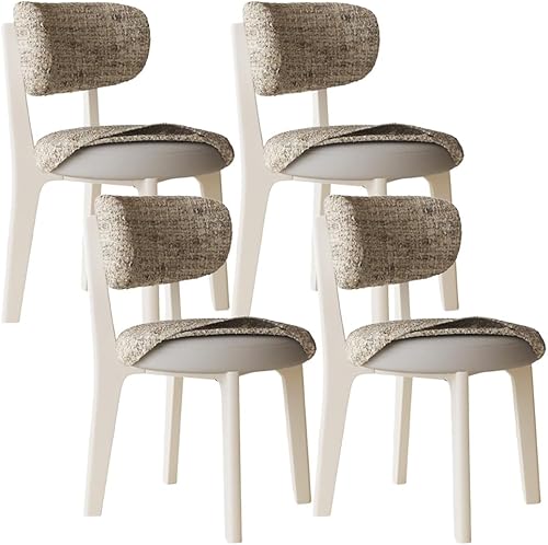 Miniatura 22 de YVYKFZD Sillas de comedor de madera maciza, juego de sillas de comedor sin brazos, sillas de cocina tapizadas, silla de sala de estar con funda de