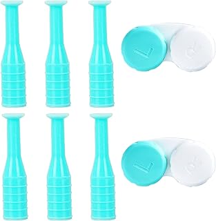 Contact Lens Travel Kit,Hard Contact Lens Remover 6 Pack RGP Plunger for Hard Lenses and 2 Pack Contact Lens Cases