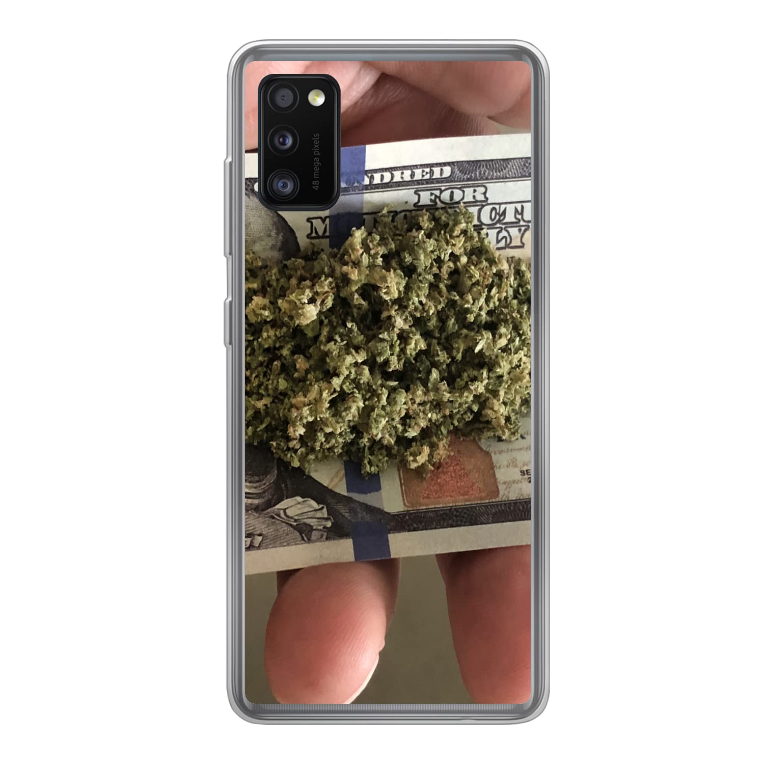 Funda para Samsung Galaxy A41 - Marihuana en un Billete de 100 dólares - Funda de Silicona/Funda Blanda para teléfono móvil