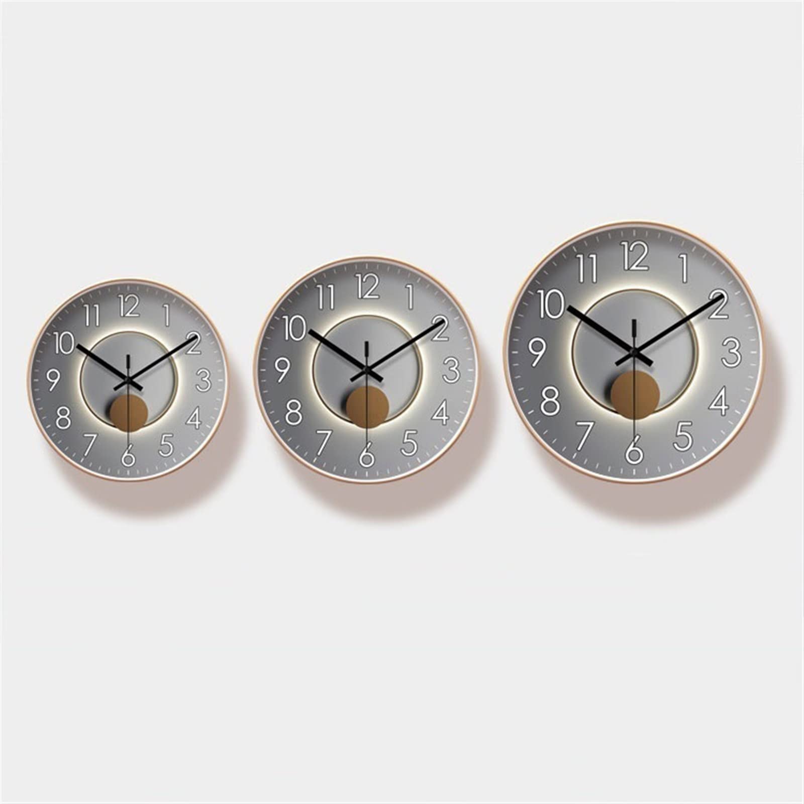Cucina Orologio al quarzo da parete silenzioso di lusso leggero e alla moda digitale circolare semplice 25 cm/30 cm/35 cm Decorazioni per interni(14inch)