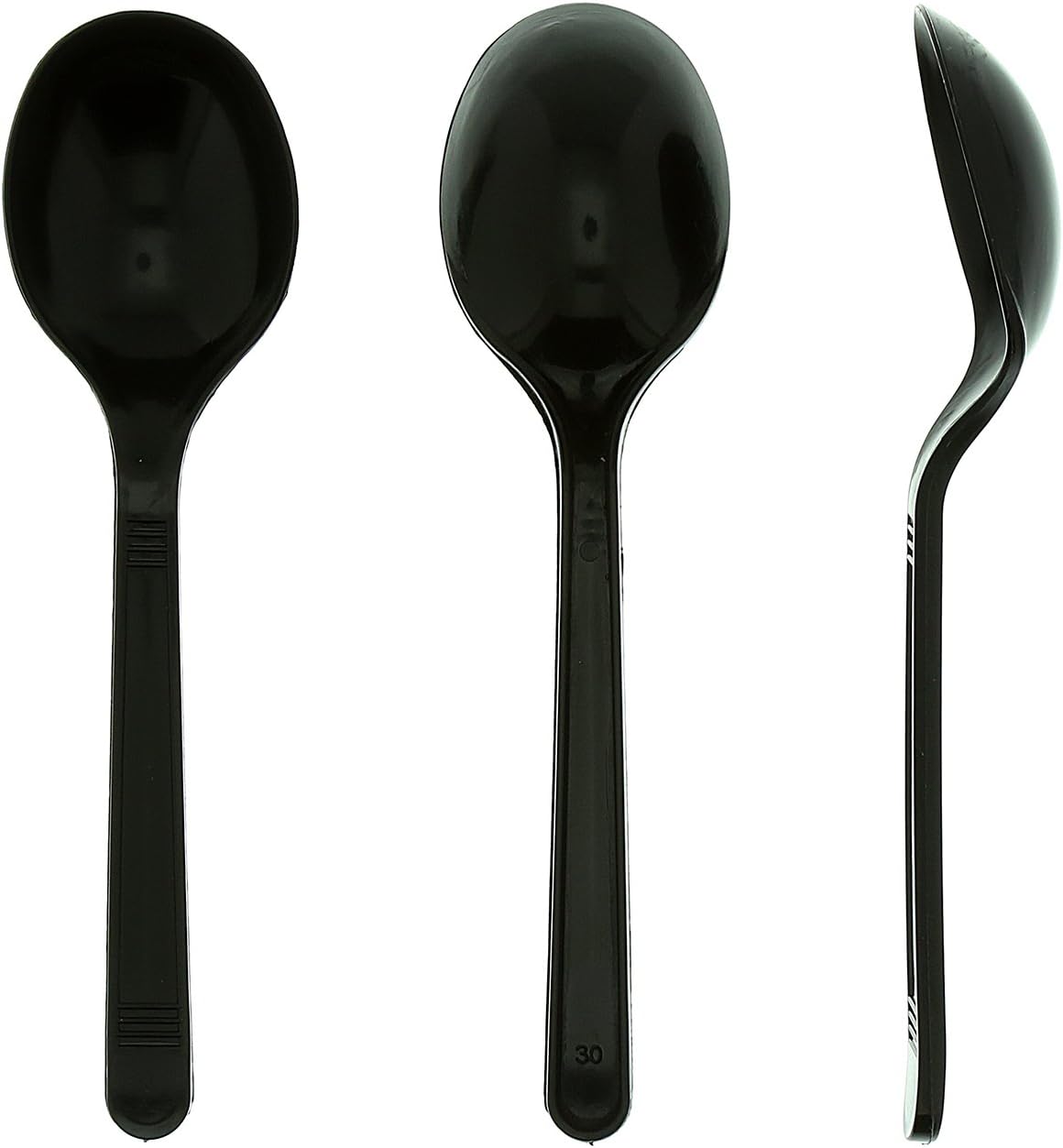 AmerCareRoyal Medium-Heavy Weight Unwrapped Disposable Polypropylene Plastic Soup Spoons for Restaurants and Catering, Black, Pack of 1000