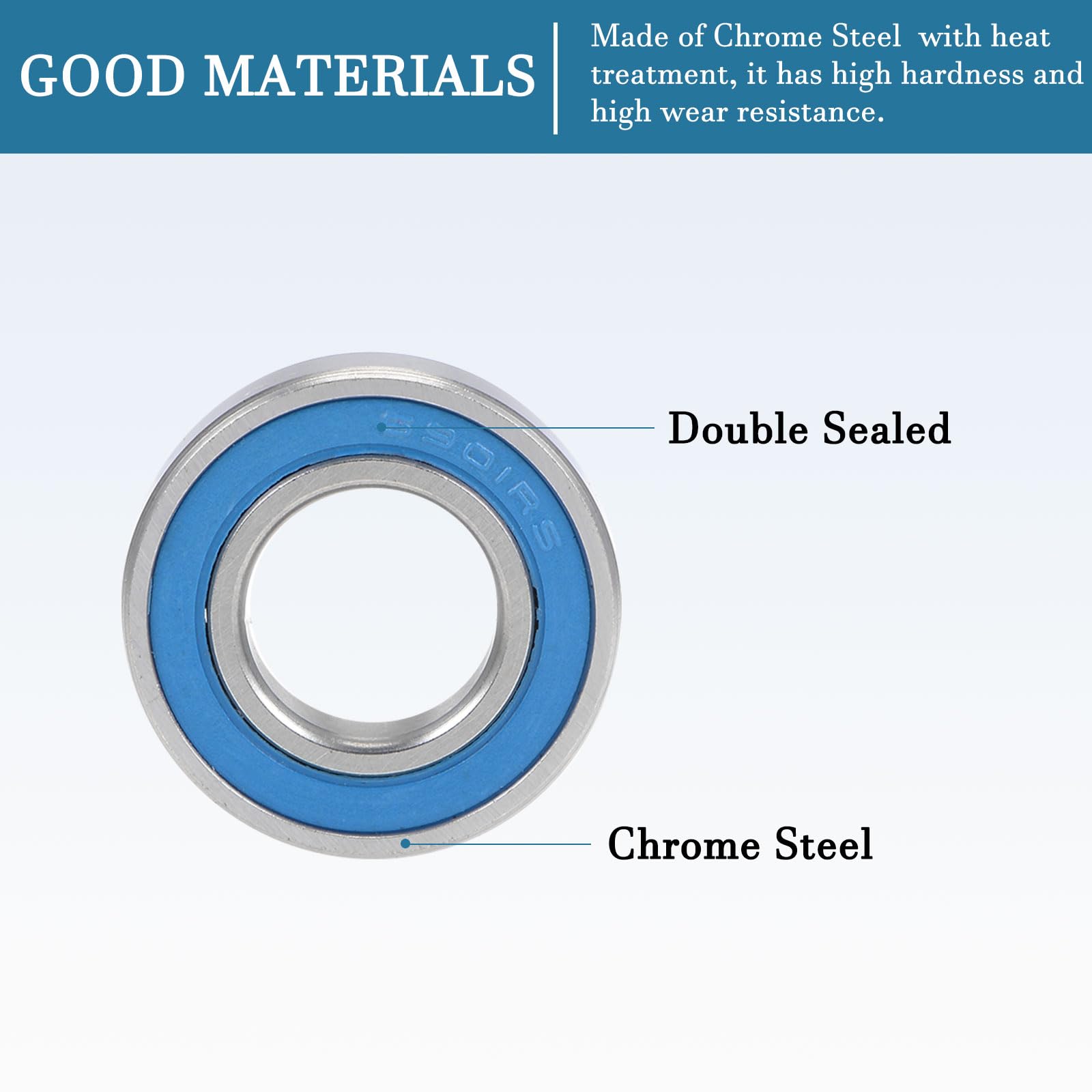 Cuscinetti A Sfere 6901-2RS 12x24x6mm In Acciaio Cromato - Doppia Tenuta Per Macchine Ed Elettrodomestici - Foto 5