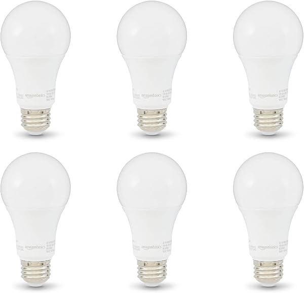 Amazon Basics A19 LED Light Bulbs, 100W Equivalent, 15W Energy Efficient, E26 Standard Base, Soft White 2700K, Non-Dimma