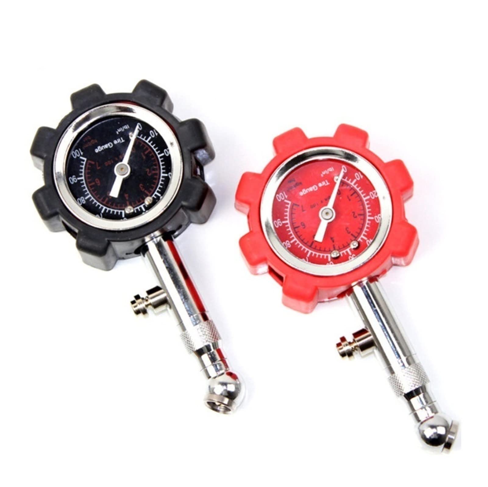 Medidor de presión de neumáticos de Alta precisión, Negro, 100 PSI para medidor de presión de Aire de automóvil preciso para camión y Motocicleta (Color : Red) (Red)
