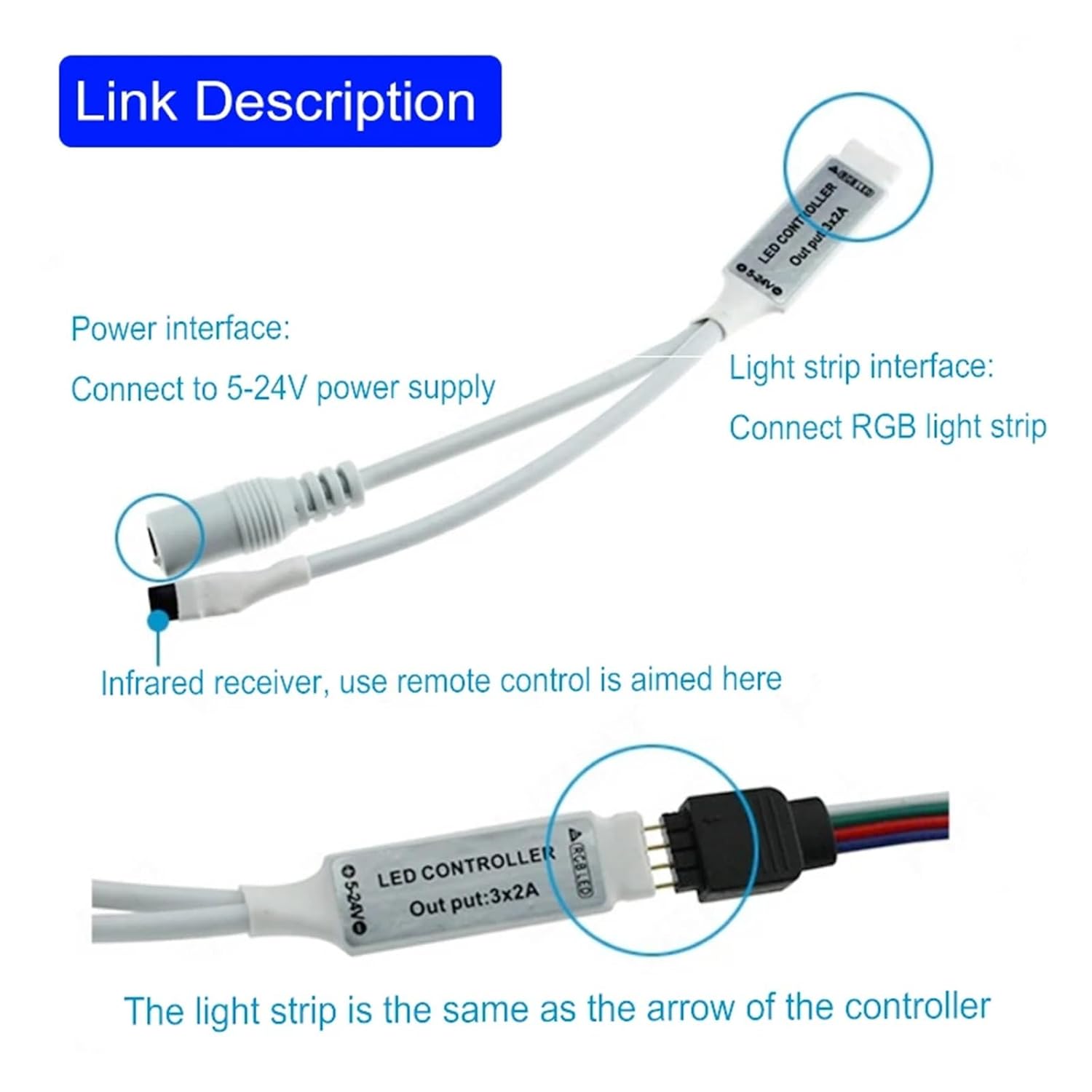 DC12-24V mini RGB Controller Remote Infrared Remote Control dimmer Suitable for 5050 3528 2835 3014 LED Light Strips(Beige)