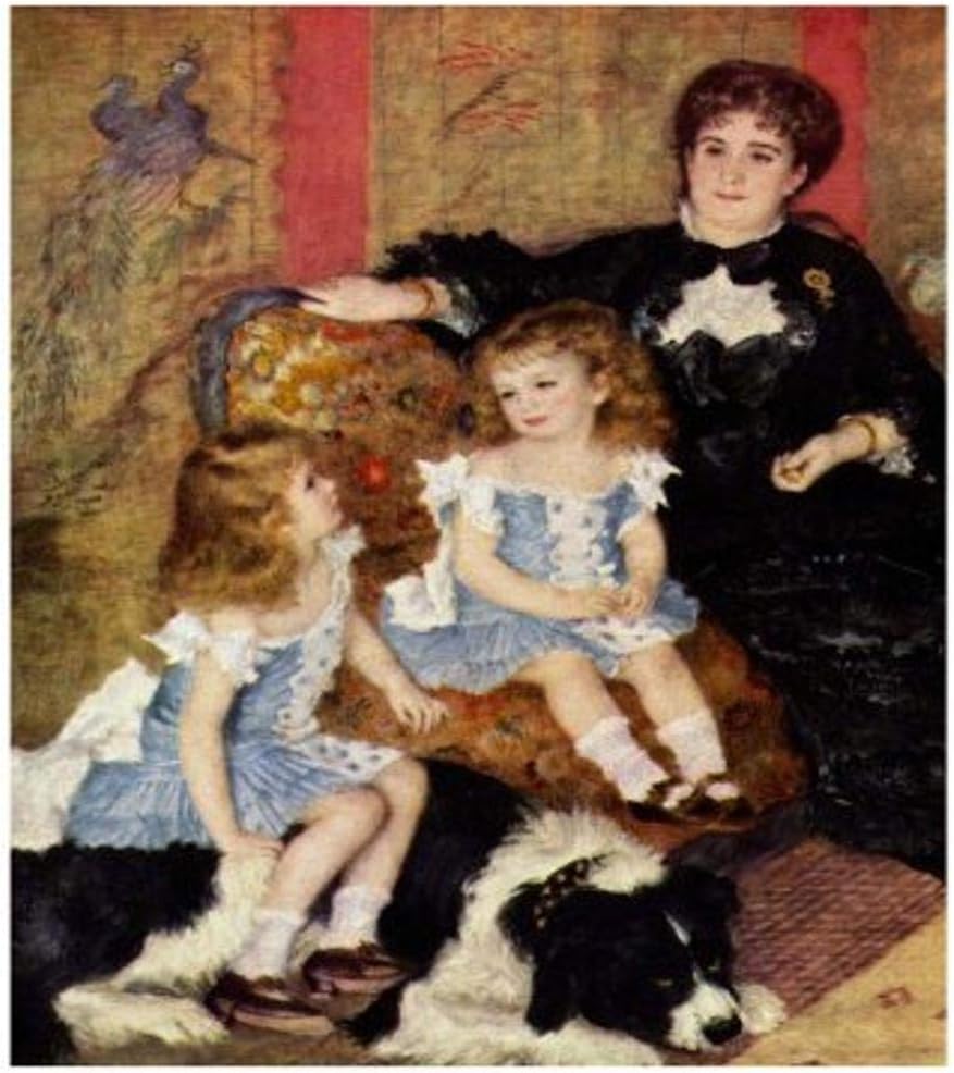 Madame Charpentier con i figli by Pierre-Auguste Renoir 20 X 16 Art Print Poster Woman Posing with Her Children and Dog Famous Painting