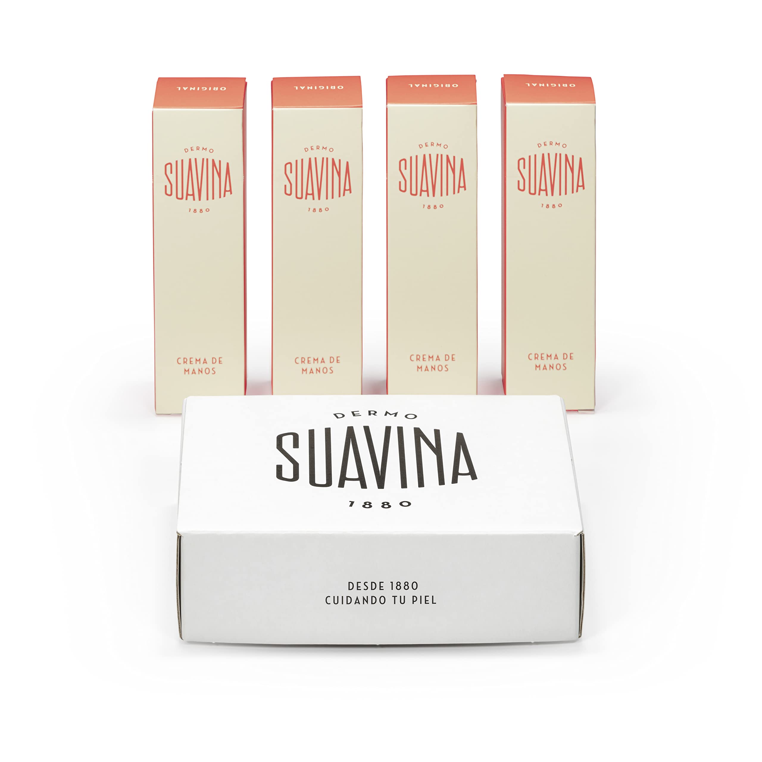SUAVINA - Crema de Manos Natural | Crema para Manos Secas y Agrietadas de Rápida Absorción | | Hidrata y Nutre la Piel desde la Primera Aplicación Todo Tipo de Pieles | Pack 4 Unidades de 40 ml