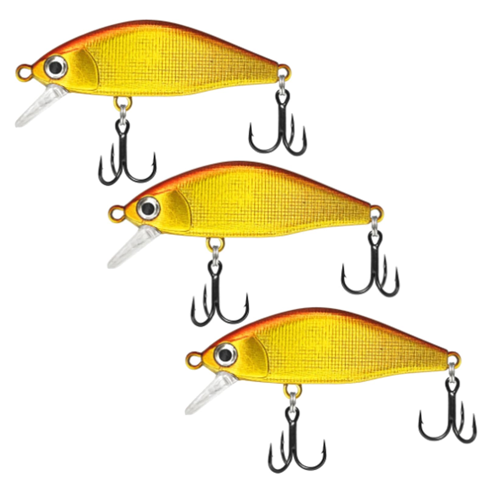Leurres de pêche, 3 pièces, leurres coulants de type minnow, 4 g, 50 mm, leurres durs artificiels, longueur 1,5-2,5 m, crankbaits, wobblers, pour la pêche à la truite, à la perche et au bar.