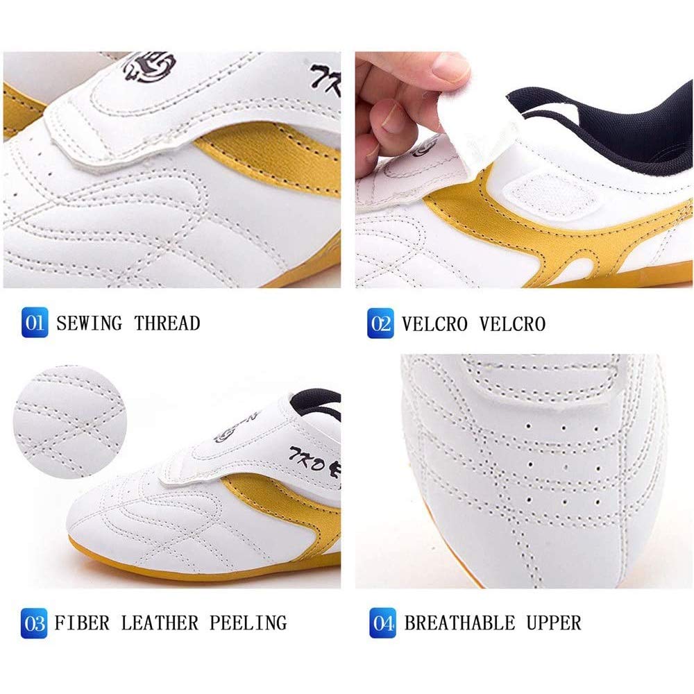 Meng Zapatillas De Taekwondo Antideslizantes Zapatos De Artes Marciales (Color : White, Size : 39)