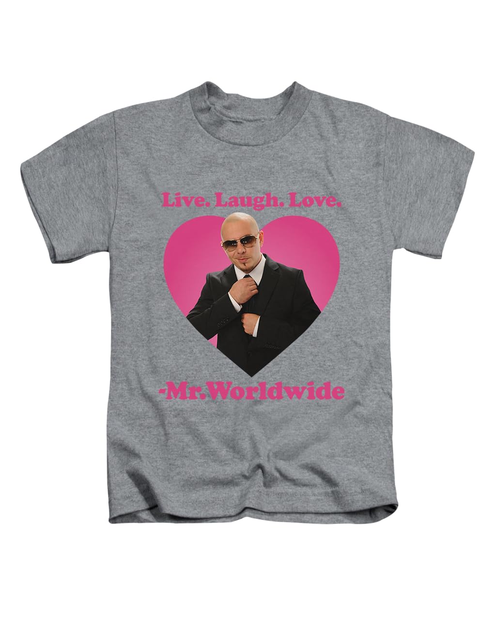 Live Love Laugh Mr Worldwide Meme Iconic icon Novelty Tee T-Shirt Funny Unisex T Shirt Top Heather Grey