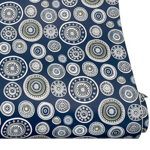 Yifely Self-Adhesive Shelf Liner Removable Drawer Paper for Dorm Apartment Furniture Decor, Modern Circle, 17.7 Inch by 9.8 Feet - Image 3