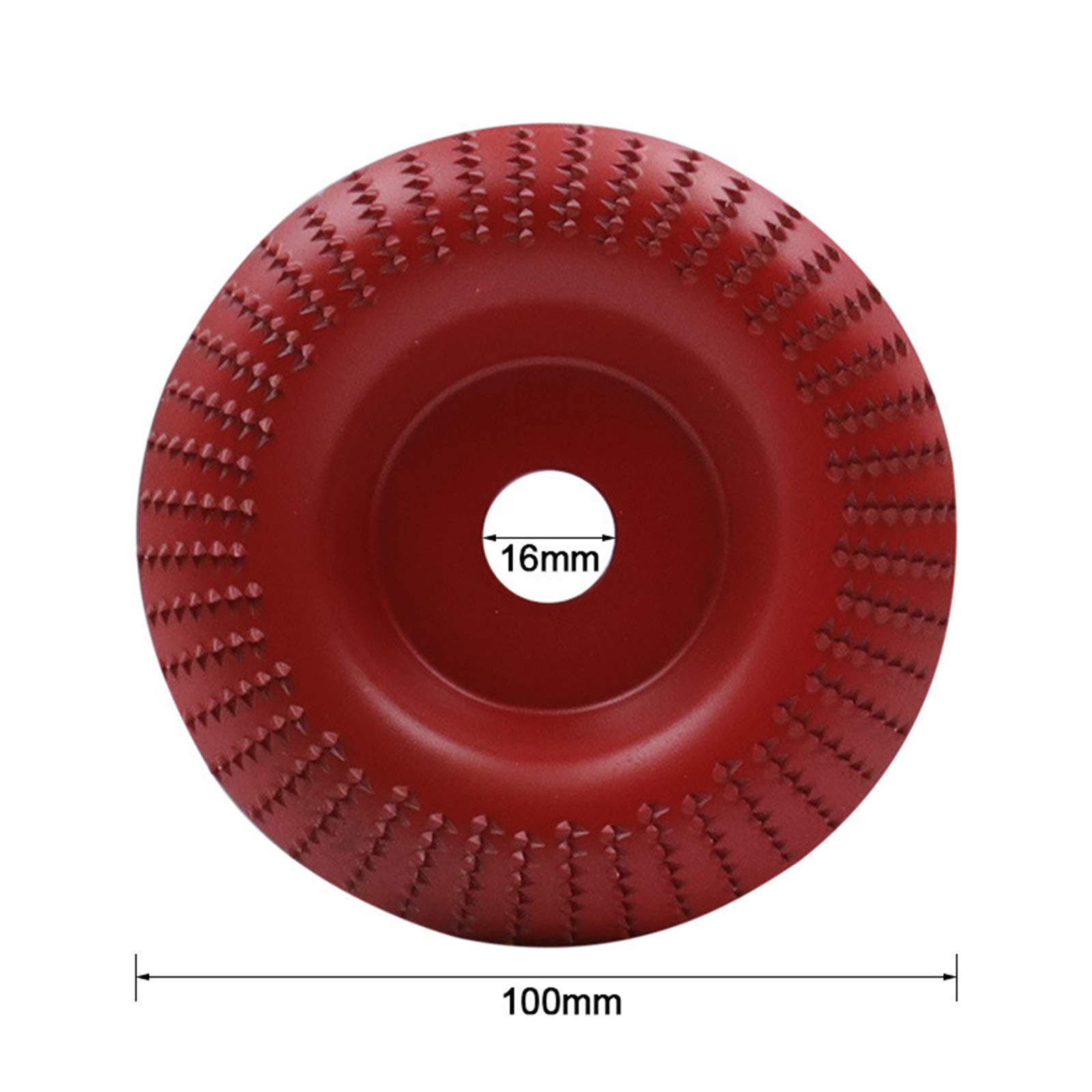 Produktbild von Winkelschleifscheibe Aus Wolframcarbid – 100 Mm X 16 Mm Bohrung, Rot/gold, Zum Schnitzen & Polieren Von Holz, Ideal Für Konkave Flächen