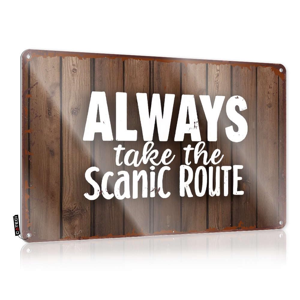 Beer Bar Metal Sign Always Take The Scenic Route. Tin Sign Tin Sign Wall Decor Garage Tin Sign(30X40CM)
