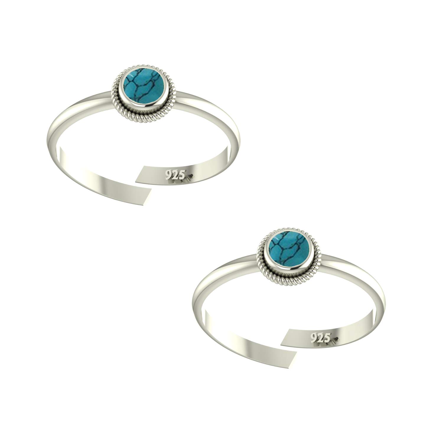 Peen Zone We Deliver The Actual Jewelry 925 Cz Silver Turquoise Adjustable Toe Rings (Leg Finger Rings) In Pure 92.5 Sterling Silver For Women | Toe Rings For Women And Girls | Chandi Bichiya (B07JR4NBFW) Amazon Price History, Amazon Price Tracker