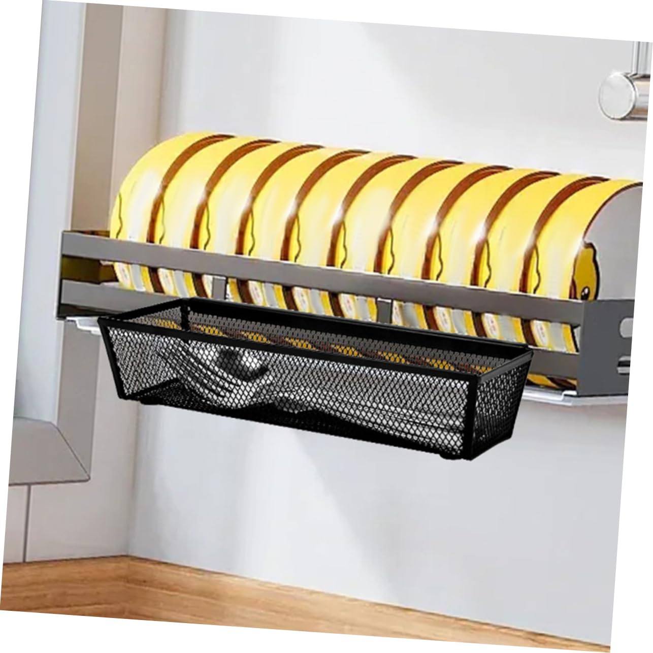 COLLBATH 6kawałki Organizer Do Sztućce z Metalowej z Złącznymi Ramionami Praktyczny Koszyk Sztućce Do Kuchni i Biura Oszczędzający Miejsce Widelce Łyżki i Noże