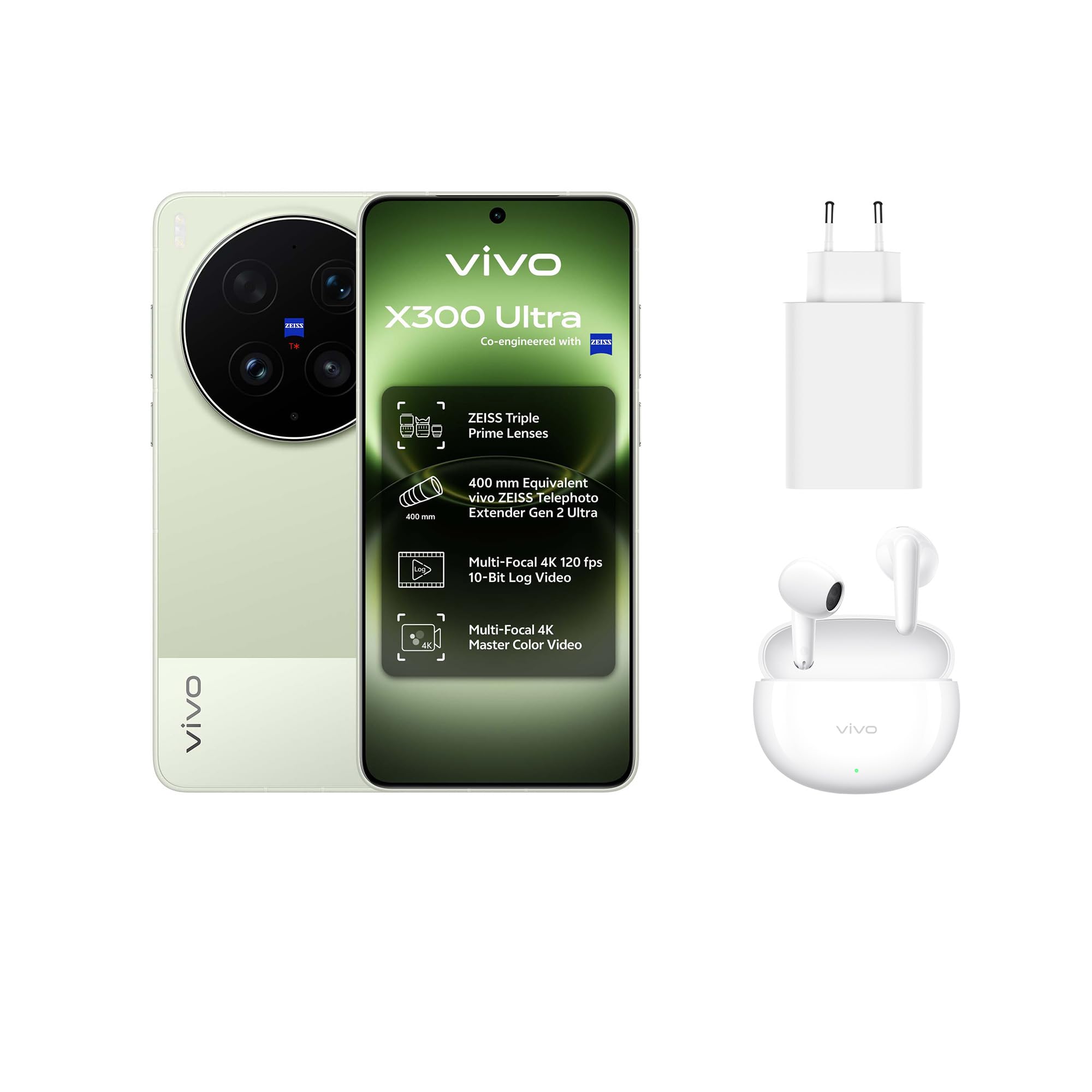 vivo X300 Ultra Smartphone 5G 16+1024GB Fotocamera ZEISS 200MP | Steppe Green, Snapdragon 8 Elite Gen5, Display AMOLED 2K 144Hz, Batteria 6600mAh, Ricarica 100W, IP68/IP69