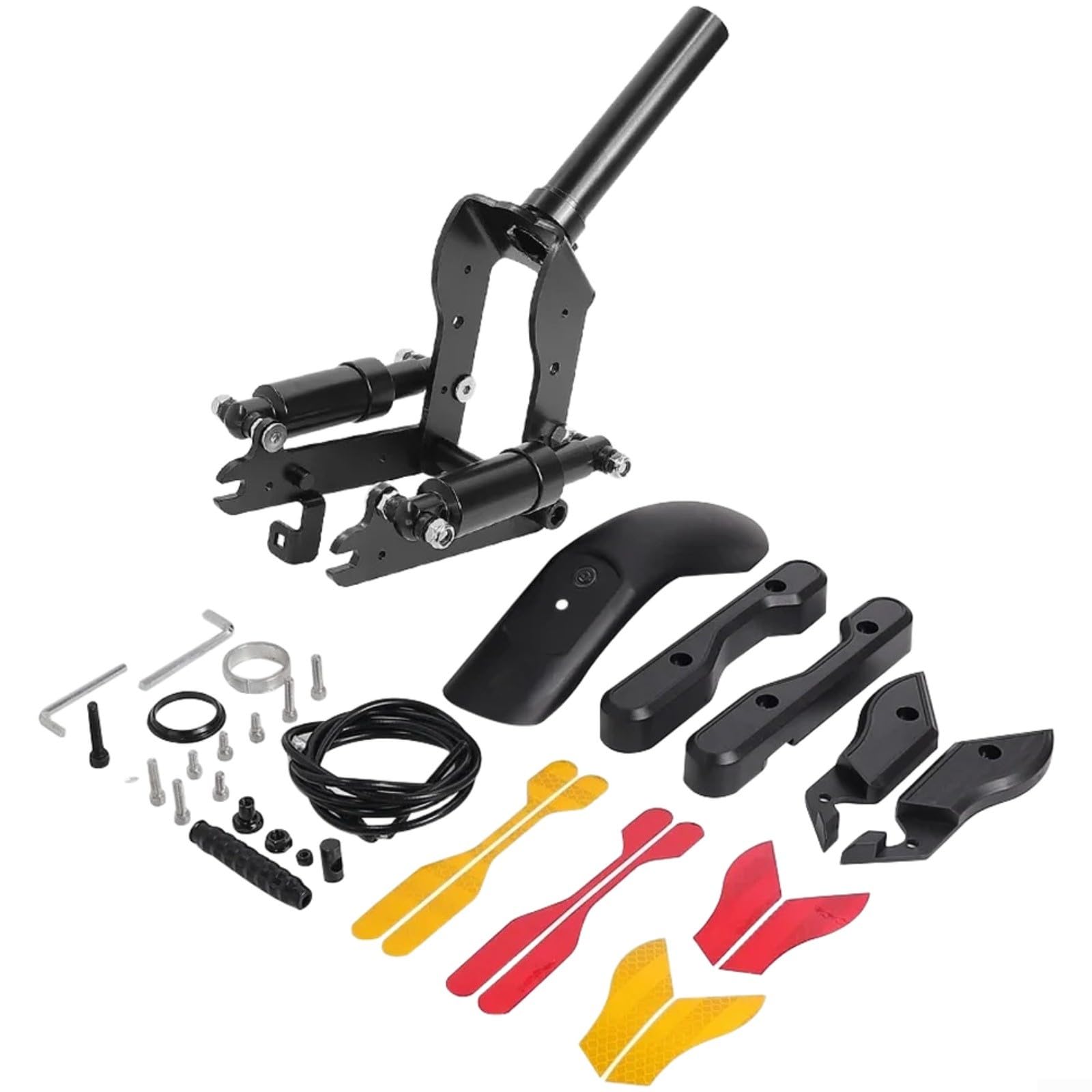 Amortisseur avant avec garde-boue en alliage d'aluminium pour scooter électrique Ninebot Max G30, fourche à suspension amortisseur kit de suspension avant, noir (noir)