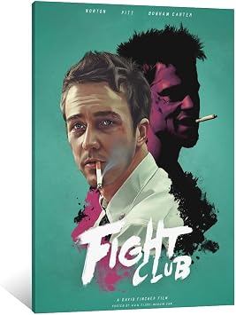 LIXI Fight Club Poster Classic Nostalgic Movie Prints Retro Canvas Wall Art Decorative Painting Living Room Bedroom Decor Posters 0812inch2030cm