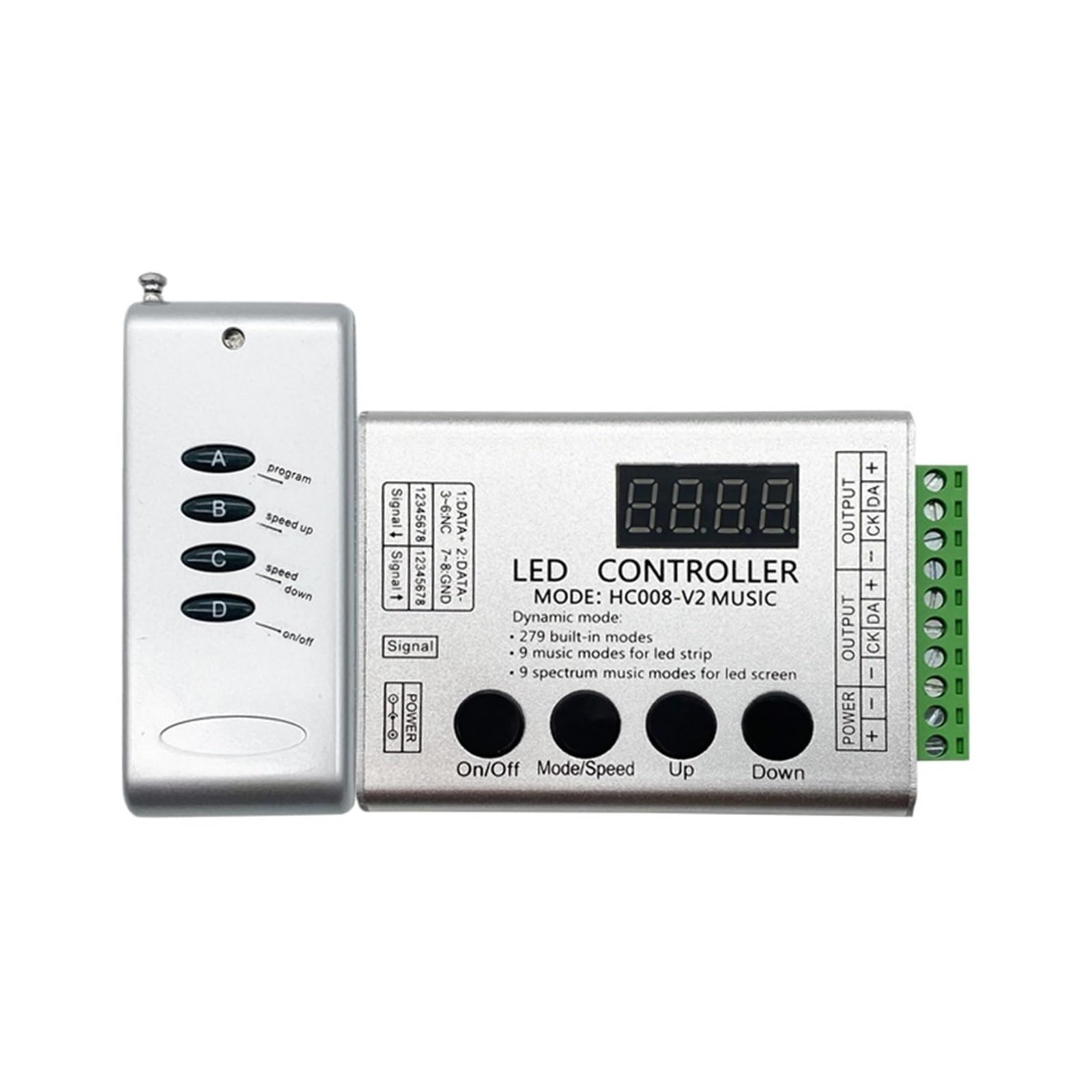 Controlador de música HC008 para tiras LED WS2811 y WS2812 con control remoto