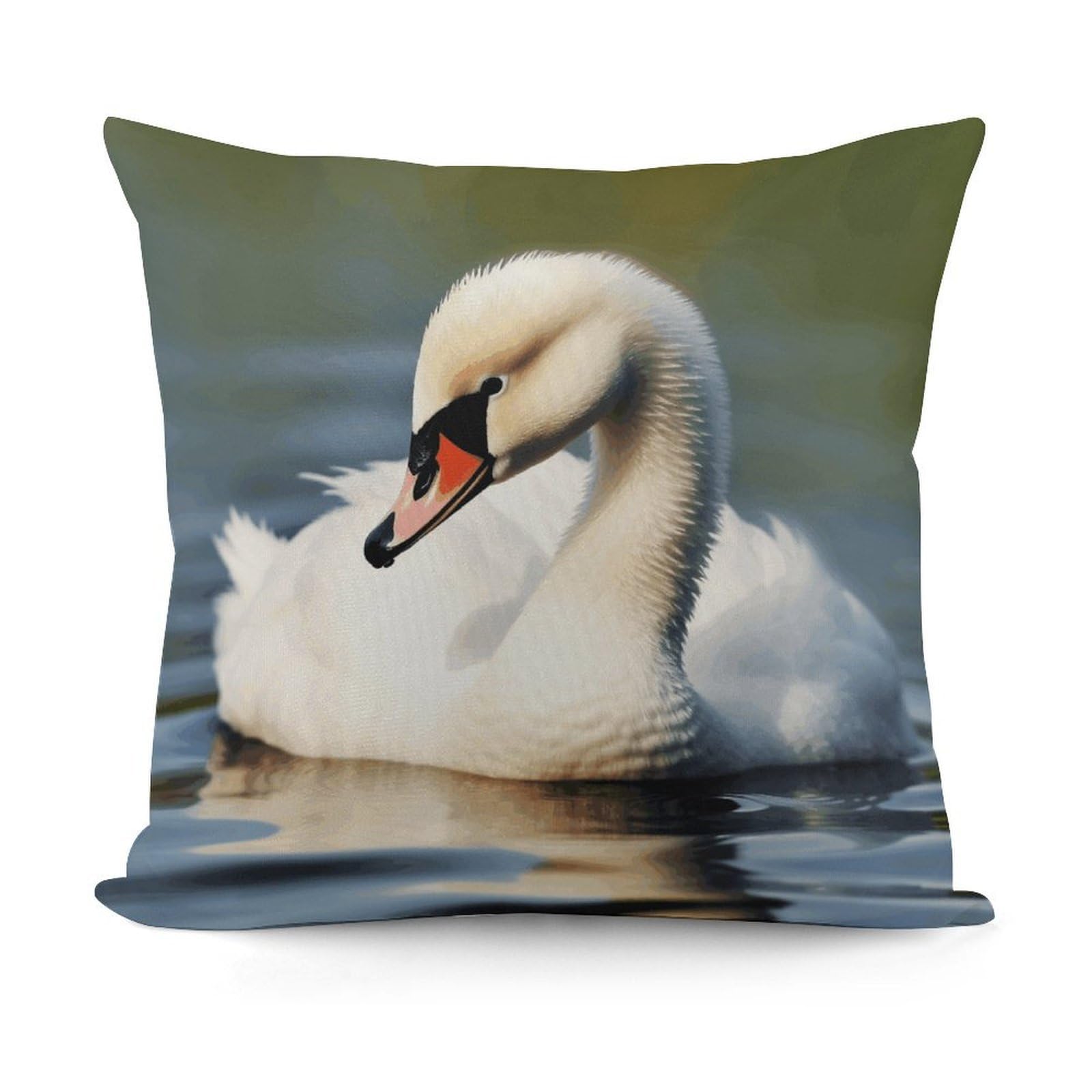 VstaDank Cute Little Swan Throw Pillow Covers Fade-Resistant Plush Pillow Case Cozy Square Cushion Case Removable Pillowcase Exquisite Pillow Shams Soft Pillow Protector 18"x18"