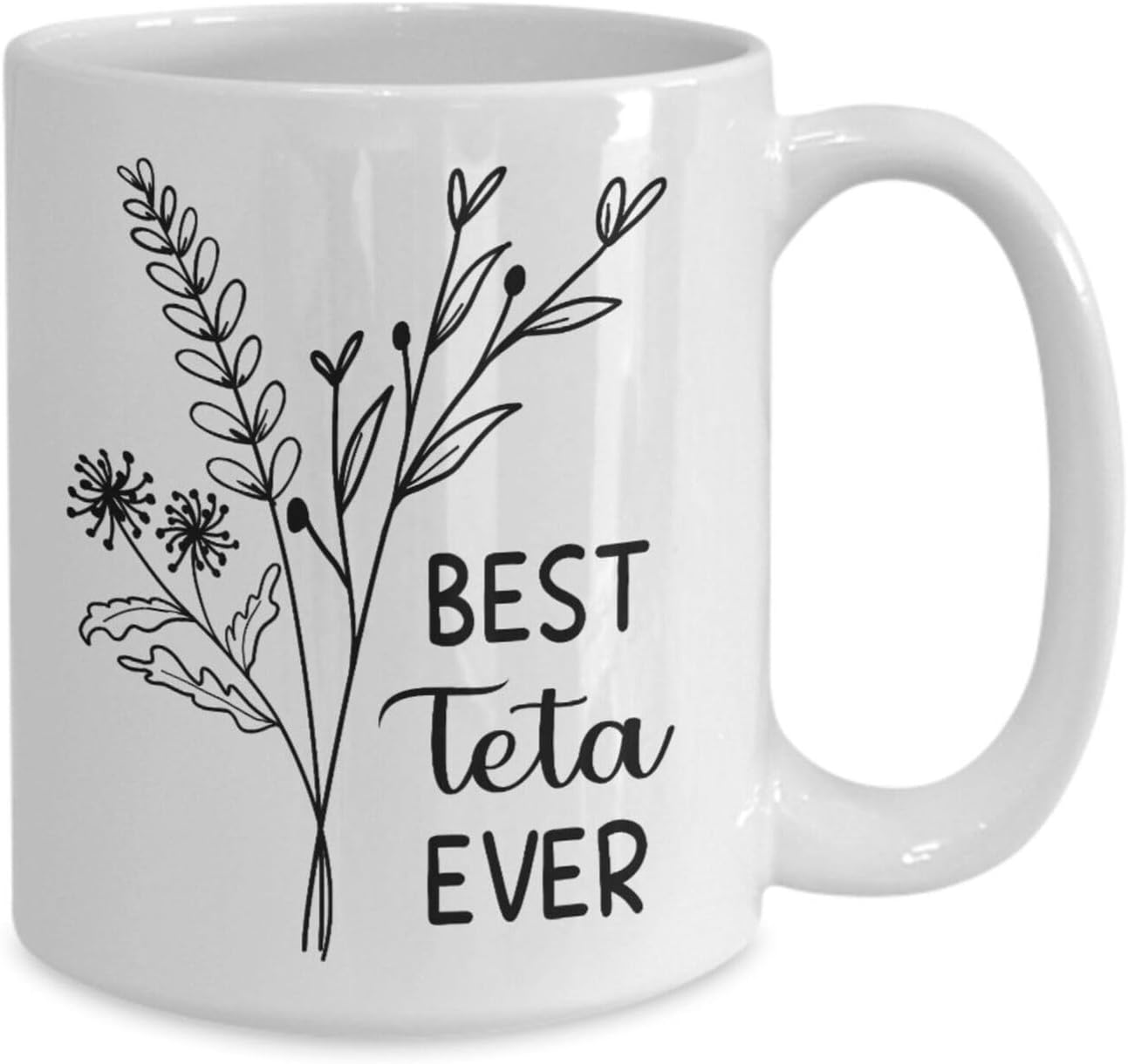 MUGS TRADER Best Teta Ever Mug Teta Christmas Teta Birthday Teta Mother's Day Gift Grandma T Printed Coffee and Tea Ceramic Mug- 320 ML Ceramic Coffee Mug 2624
