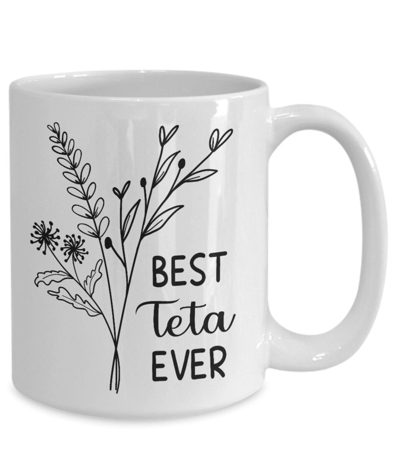 MUGS TRADERMUGS TRADER Best Teta Ever Mug Teta Christmas Teta Birthday Teta Mother's Day Gift Grandma T Printed Coffee and Tea Ceramic Mug- 320 ML Ceramic Coffee Mug 2624