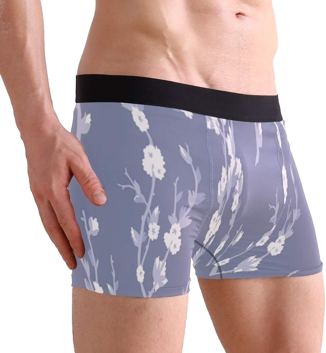 CAPTAIN VIKINGS Men's Underwear Premium Men's Boxer Briefs Gallery Lavender Patterns for Father，Brother，Boyfriend Gifts: Clothing, Shoes & Jewelry