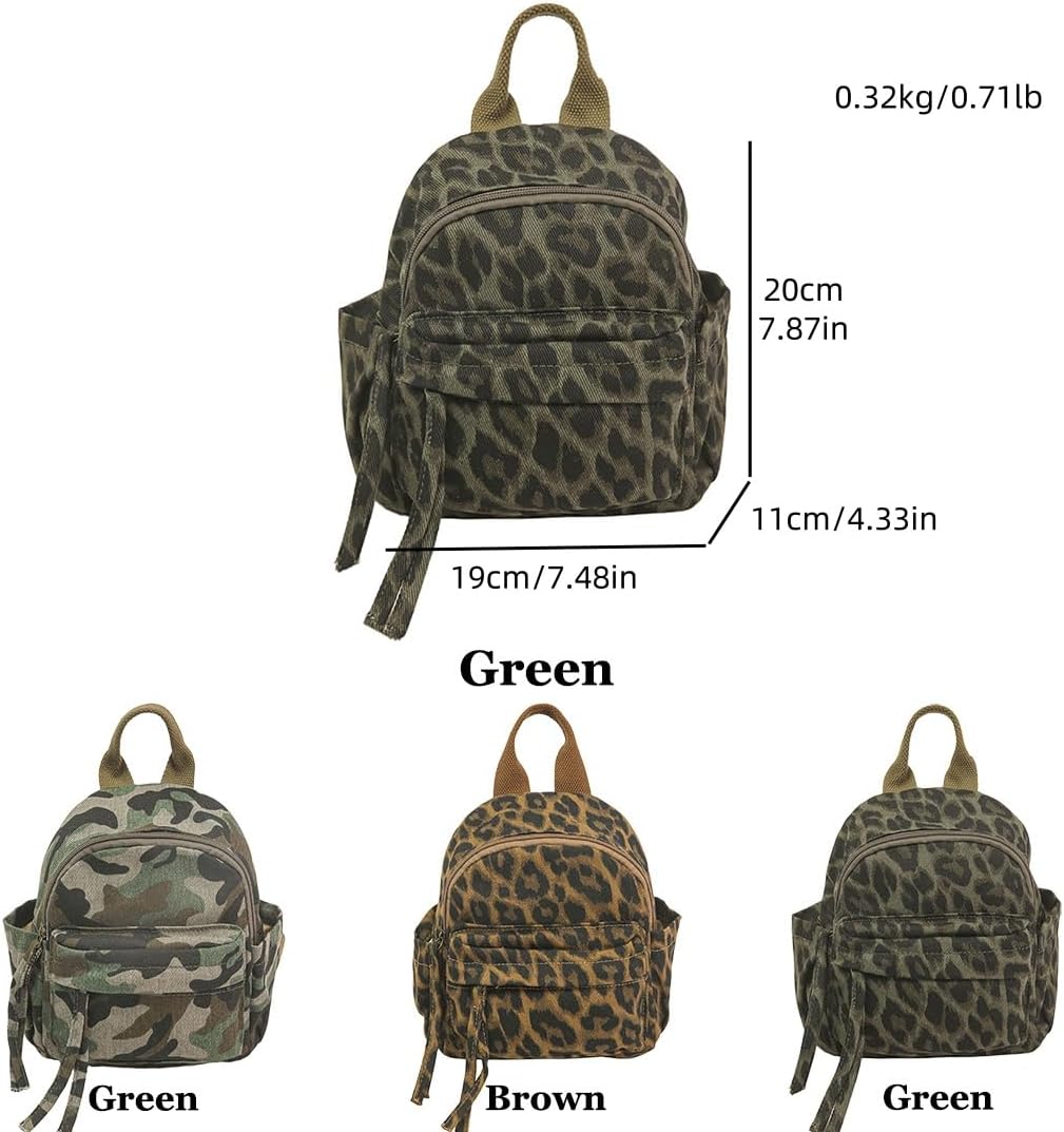 MaxxCloud Canvas Backpack-Leopard Print&Camouflage​ Mini Backpack for Men Women,Lightweight Daypack for Work,Travel - Image 2