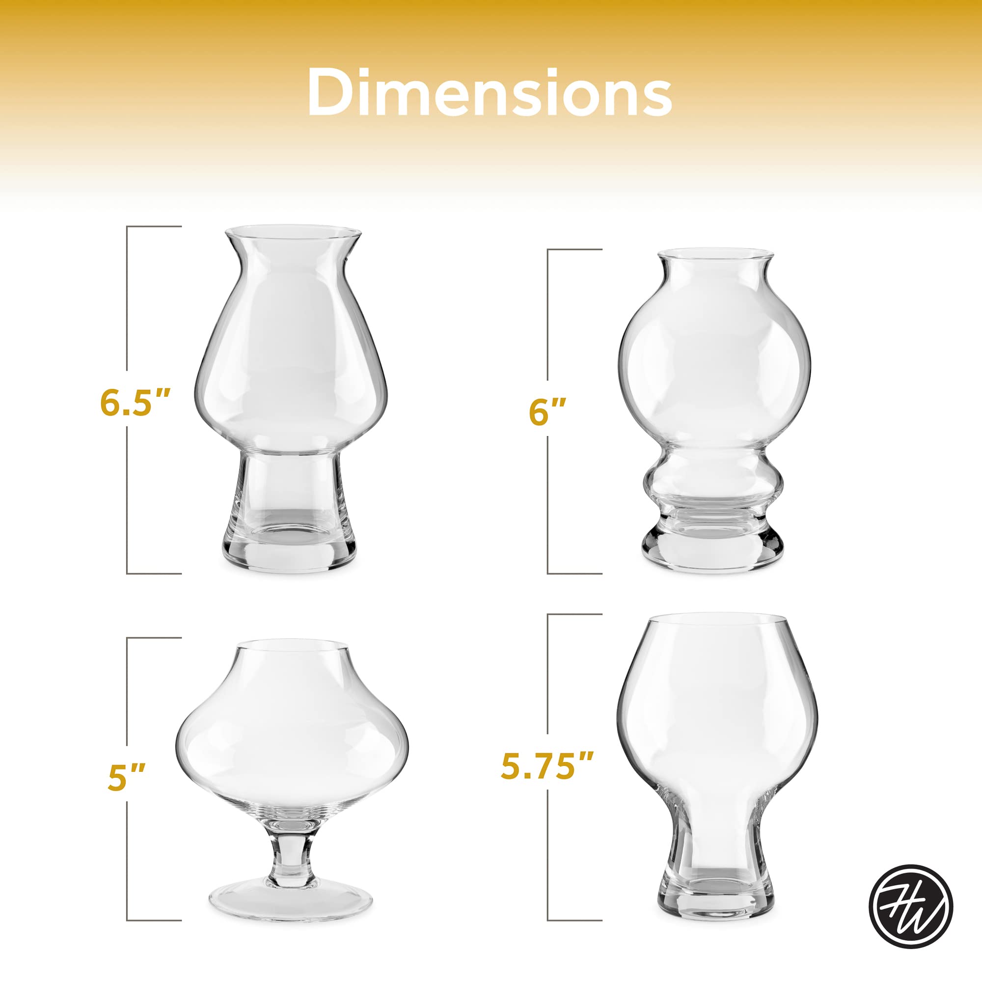 Hollen Walker Premium Biergläser 4er Set, Craft IPA Bierglas, Biergeschenke für Männer, Pilsner Moderne Biergläser, Biergeschenk
