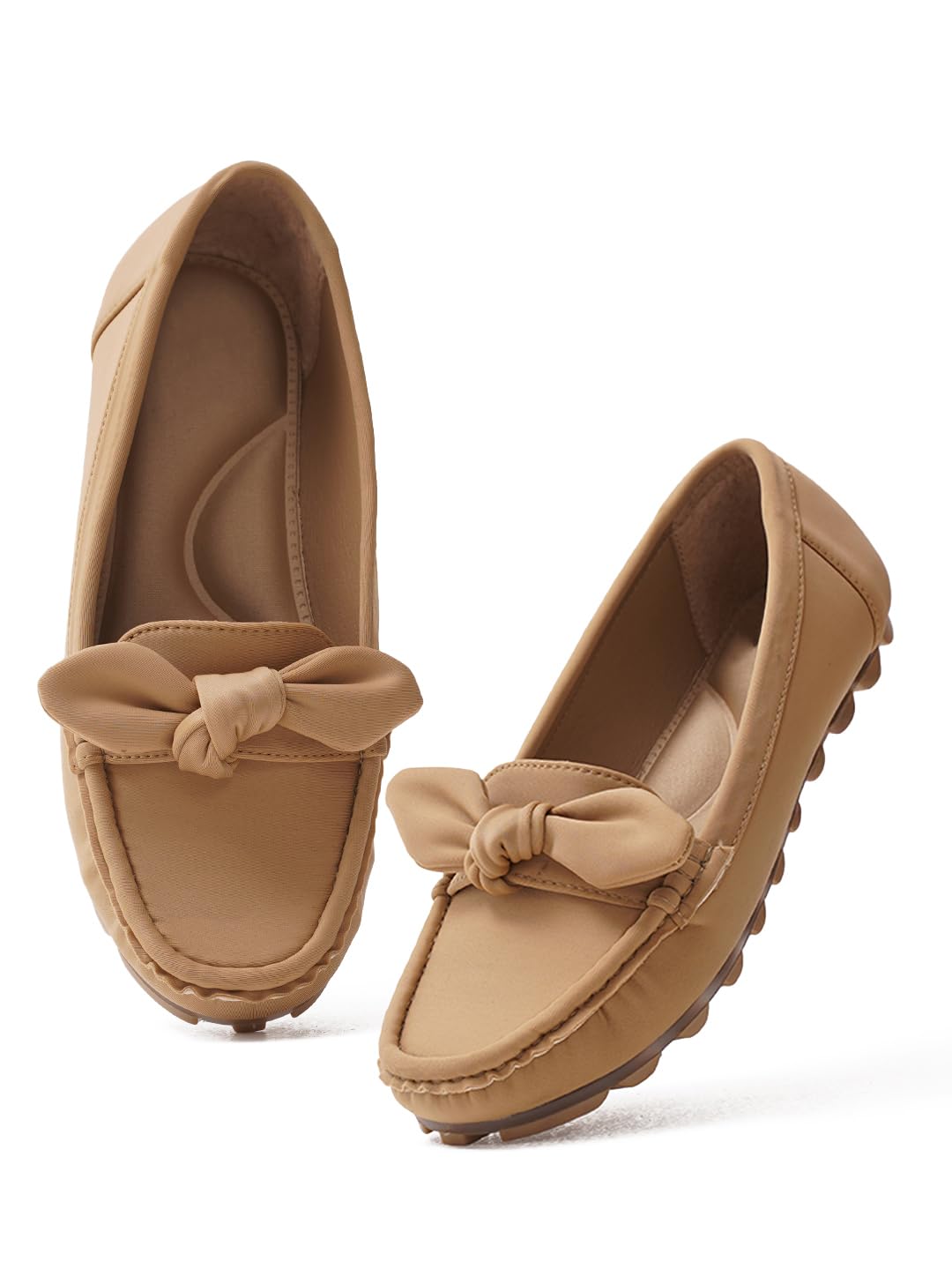 Froh Feet Women's Comfortable Slip-On Flat Loafers with Bow Detail Stylish Design-picture-26