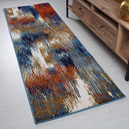 Hallway Carpet Runner Rug, 31 Inch Wide X Your Choice Of Length, Abstract Design, 31 Inch X 6 Feet, Sold And Priced Per Foot #TOP5