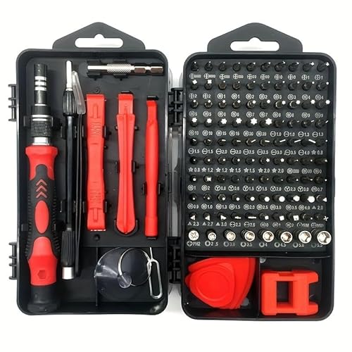 Khfgdhg 115Pcs Red 115 In 1 Precision Screwdriver Set Electronics Repair Tool Kit Hand Tool Sets(115Pcs Red)