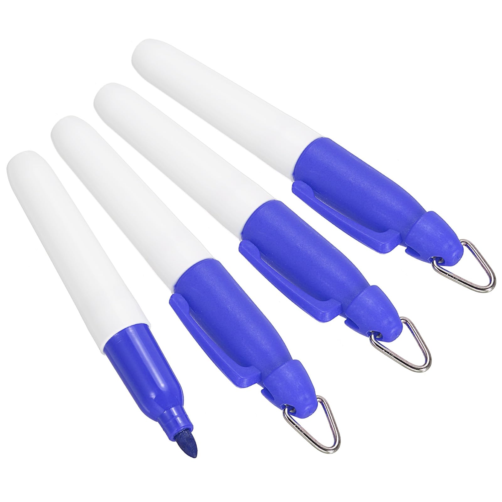 PATIKIL Mini Permanent Markers, 4 Pack Golf Ball Marker Pen with Keychain Clip for Office Meeting Outdoor Activity Blue