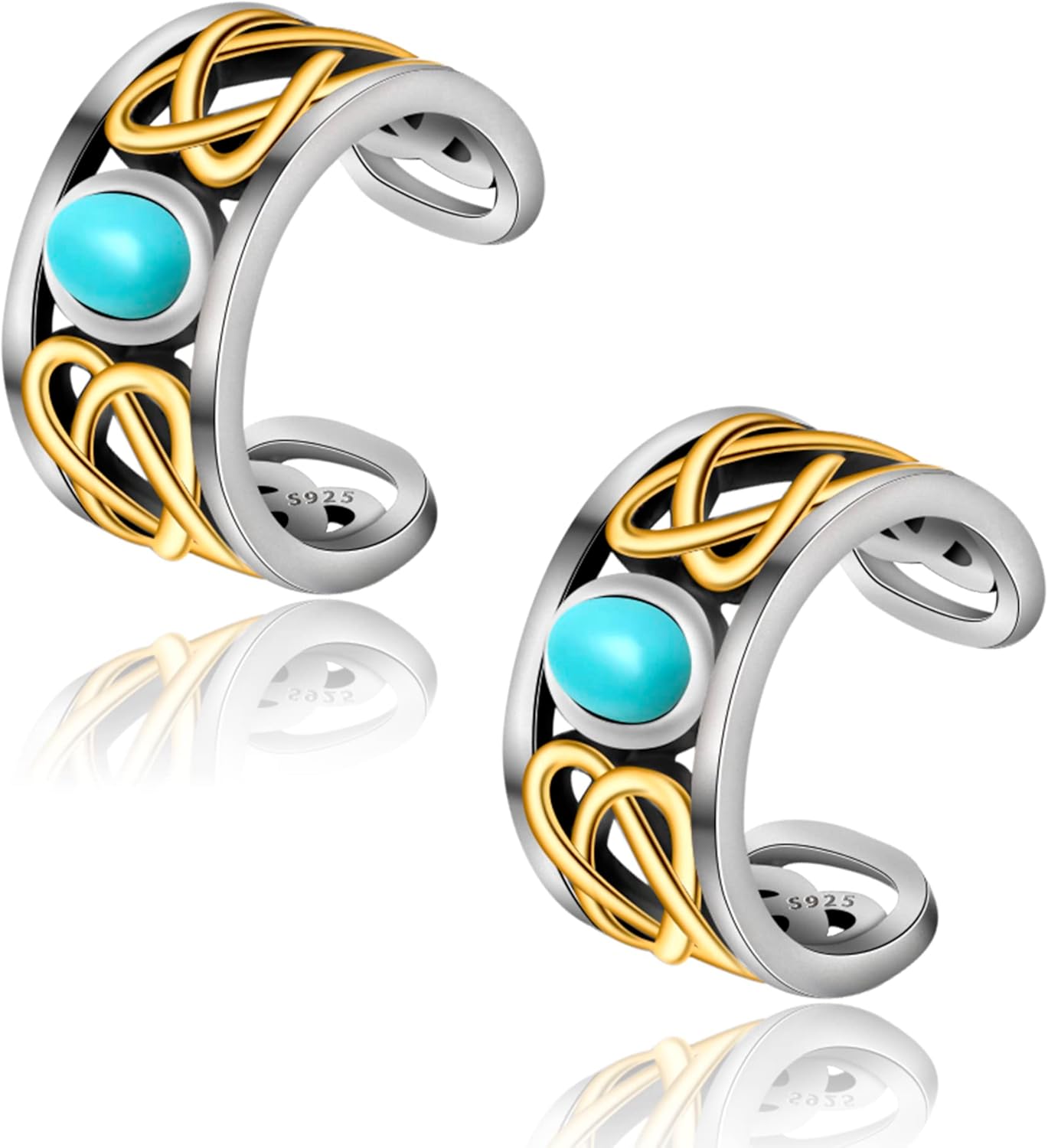 CHIC & ARTSY 925 Sterling Silver Ear Cuffs, Non Piercing