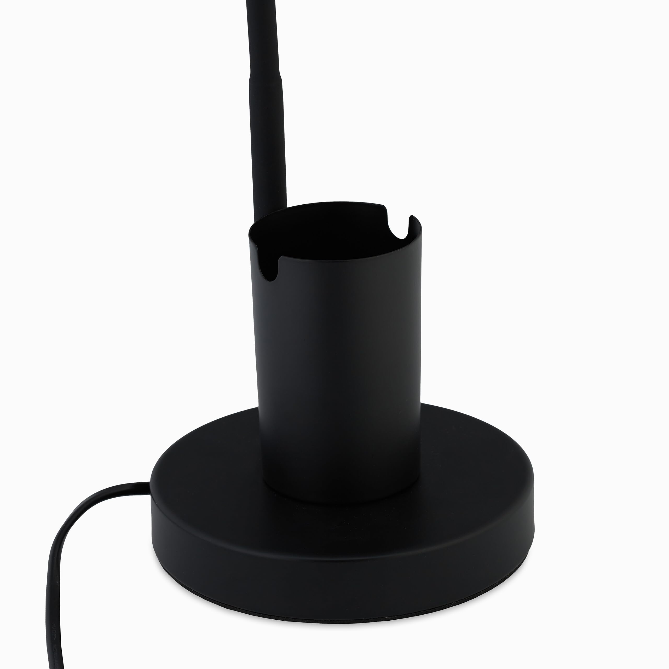 Relaxdays Lampa biurkowa, uchwyt na długopis, metalowa lampa stołowa, (wys. x szer. x gł.): 46,5 x 14,5 x 17 cm, E27, lampa biurowa z kablem, czarna
