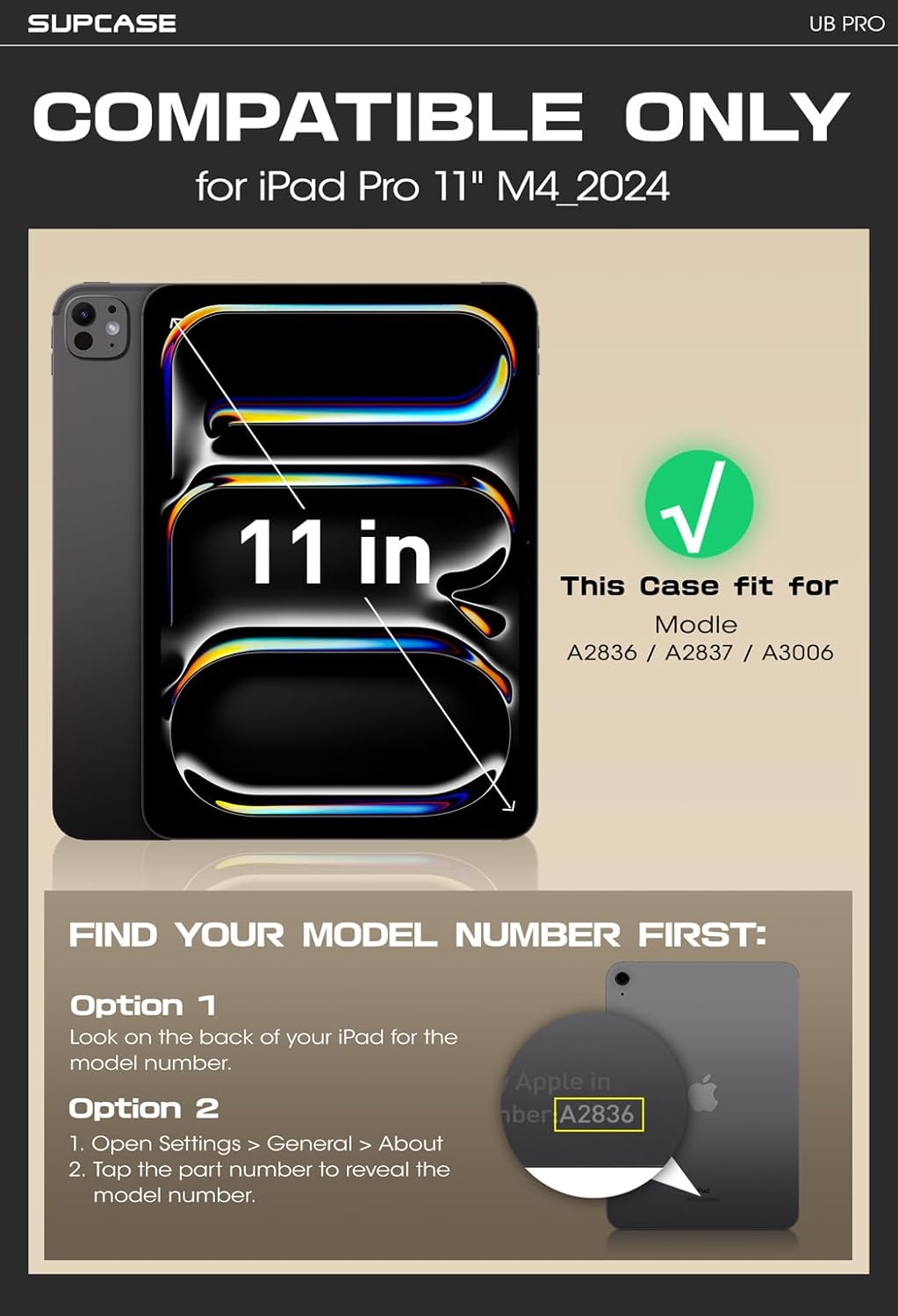 SUPCASE for iPad Pro 11 Inch Case M5/M4 (2025/2024) with Pencil Holder (Unicorn Beetle Pro), [Built-in Screen Protector & Stand] Full-Body Rugged Cover for iPad Pro 11'' 6th/5th Gen, Black | M4 2024, 5th Generation, with Pencil Holder, Stand, Full-Body - Image 2