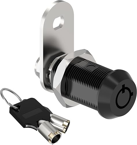 Miniatura 9 de Paquete de 6 cerraduras de gabinete con llaves, cerraduras tubulares de leva de 58 pulgadas con la misma llave, cerradura de RV para armarios de