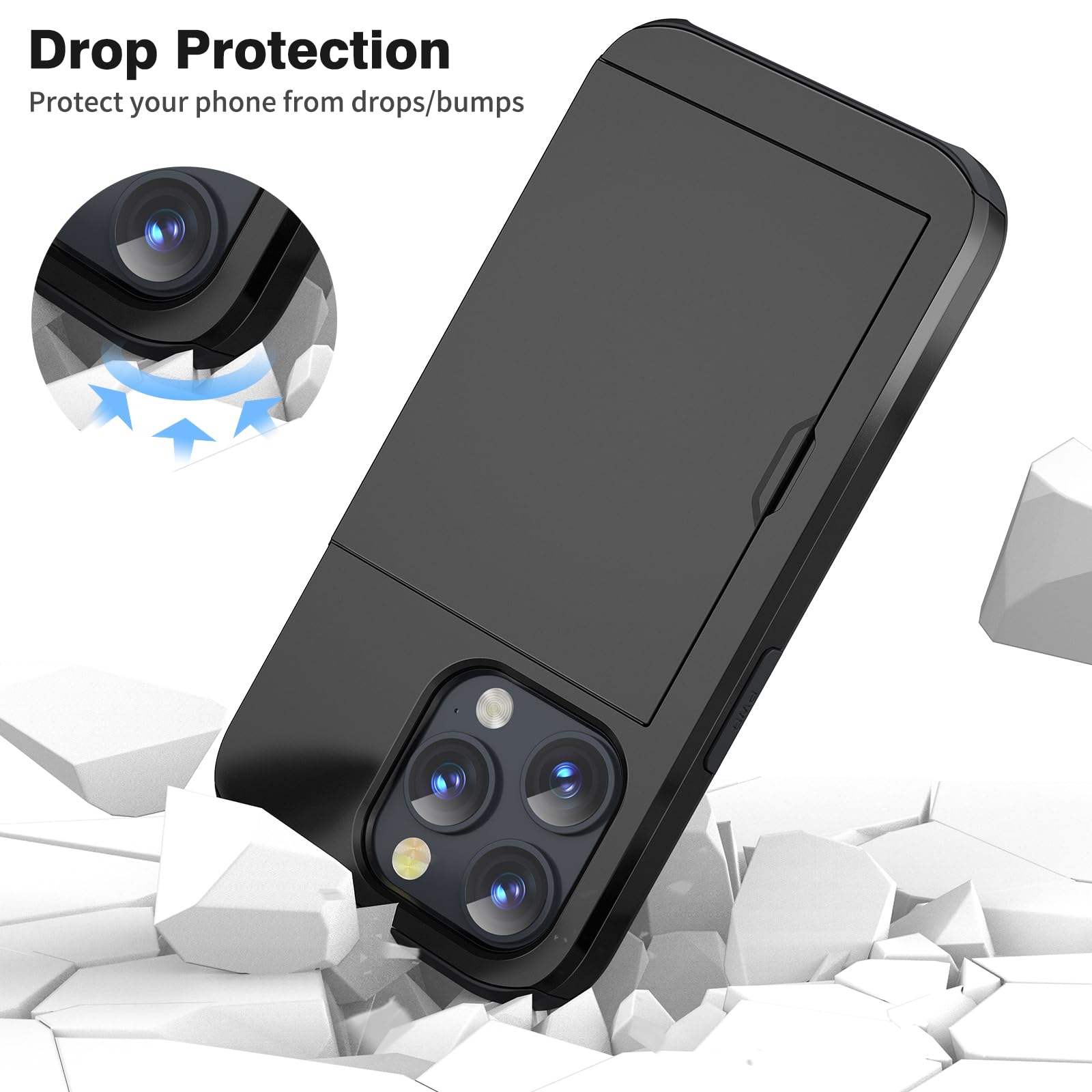 Coque Portefeuille Pour IPhone 15 Pro - Porte-cartes Caché, Double Protection, Compatible Uniquement 6,1 Pouces