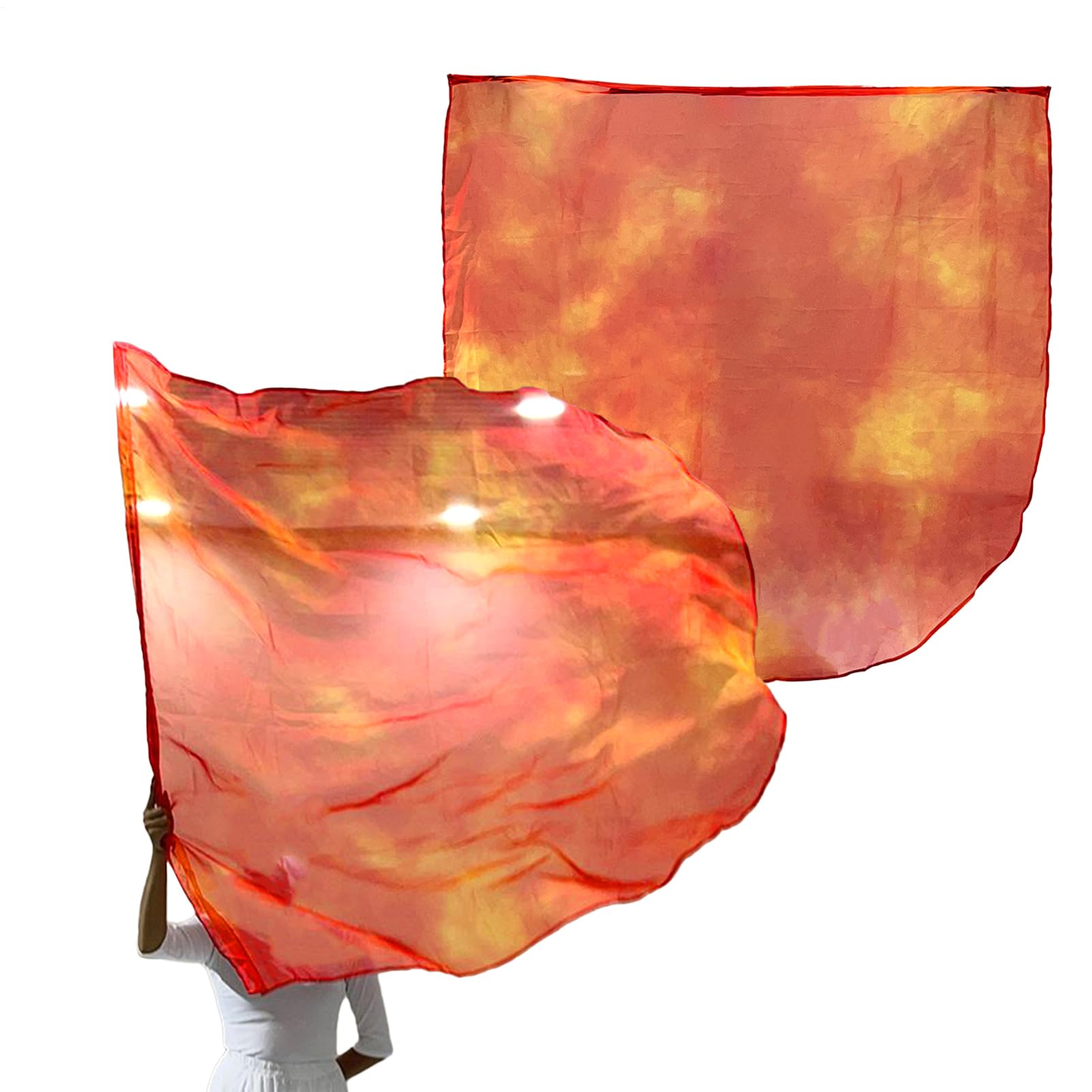 Drapeaux de danse louange en mousseline avec tige télescopique pour église